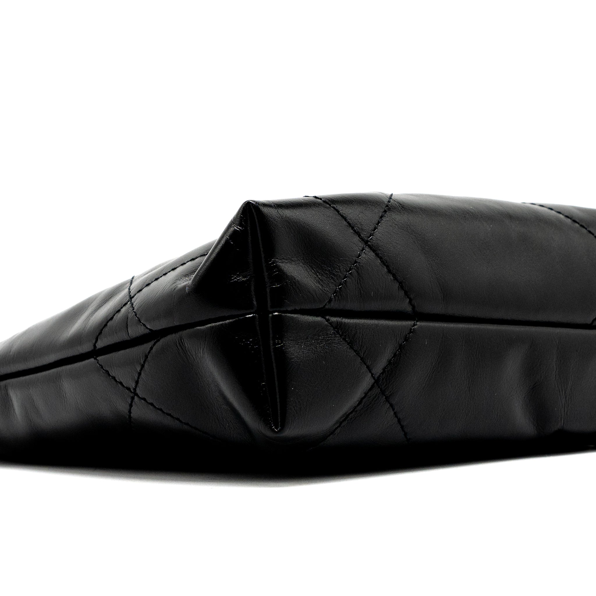 copy-of-chanel-23s-mini-22-bag-shiny-calfskin-black-brushed-ghw-microchip