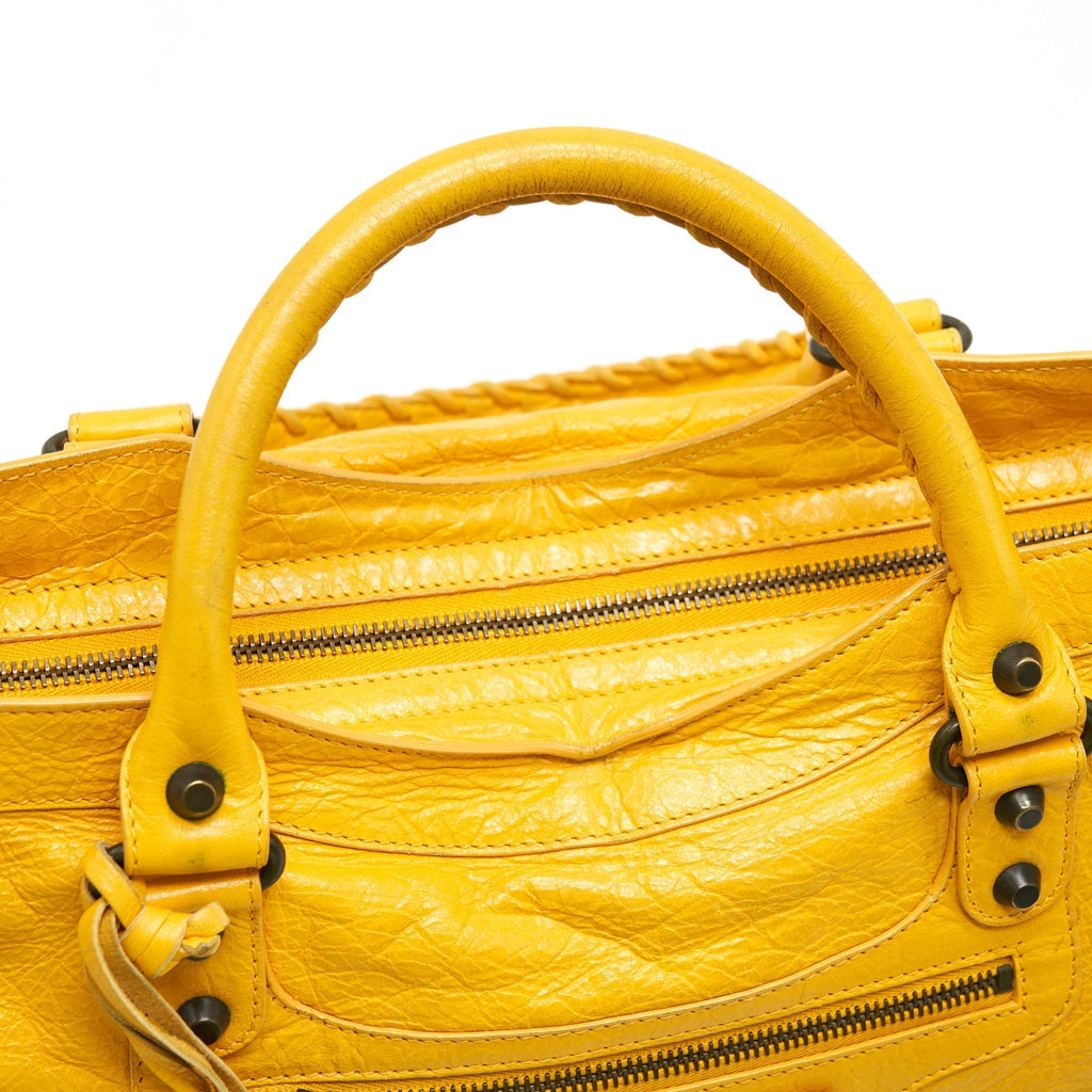 balenciaga-classic-city-bag-yellow-ruthenium-hardware
