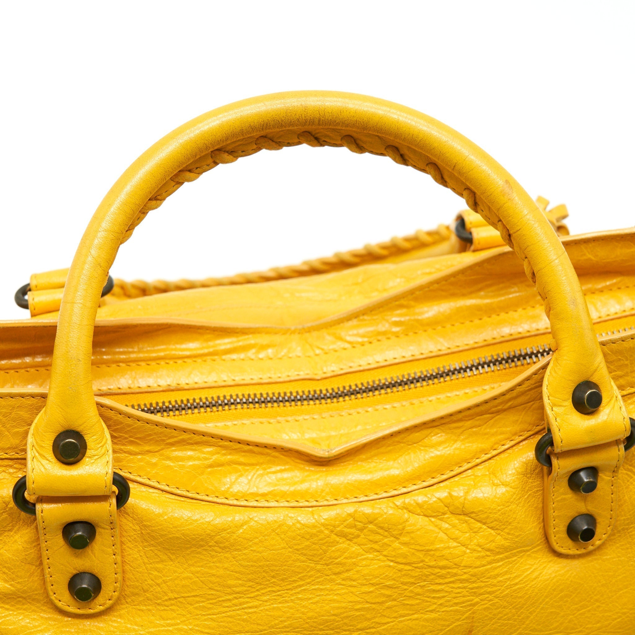 balenciaga-classic-city-bag-yellow-ruthenium-hardware