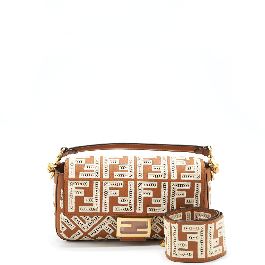 fendi-baguette-calfskin-brown-and-white-ghw