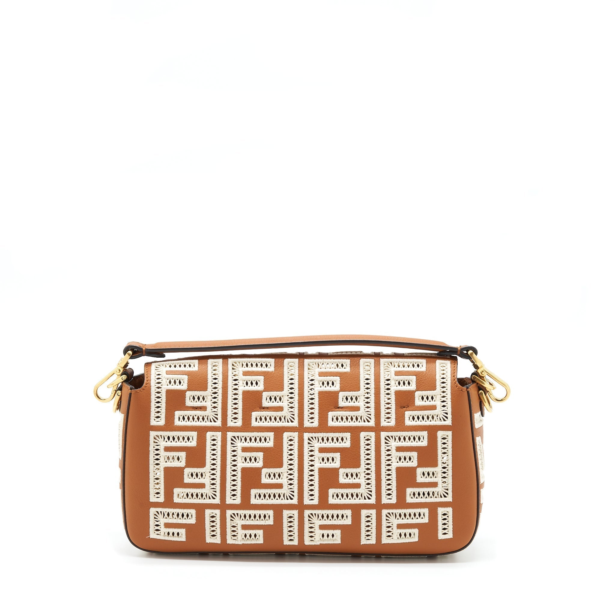 fendi-baguette-calfskin-brown-and-white-ghw