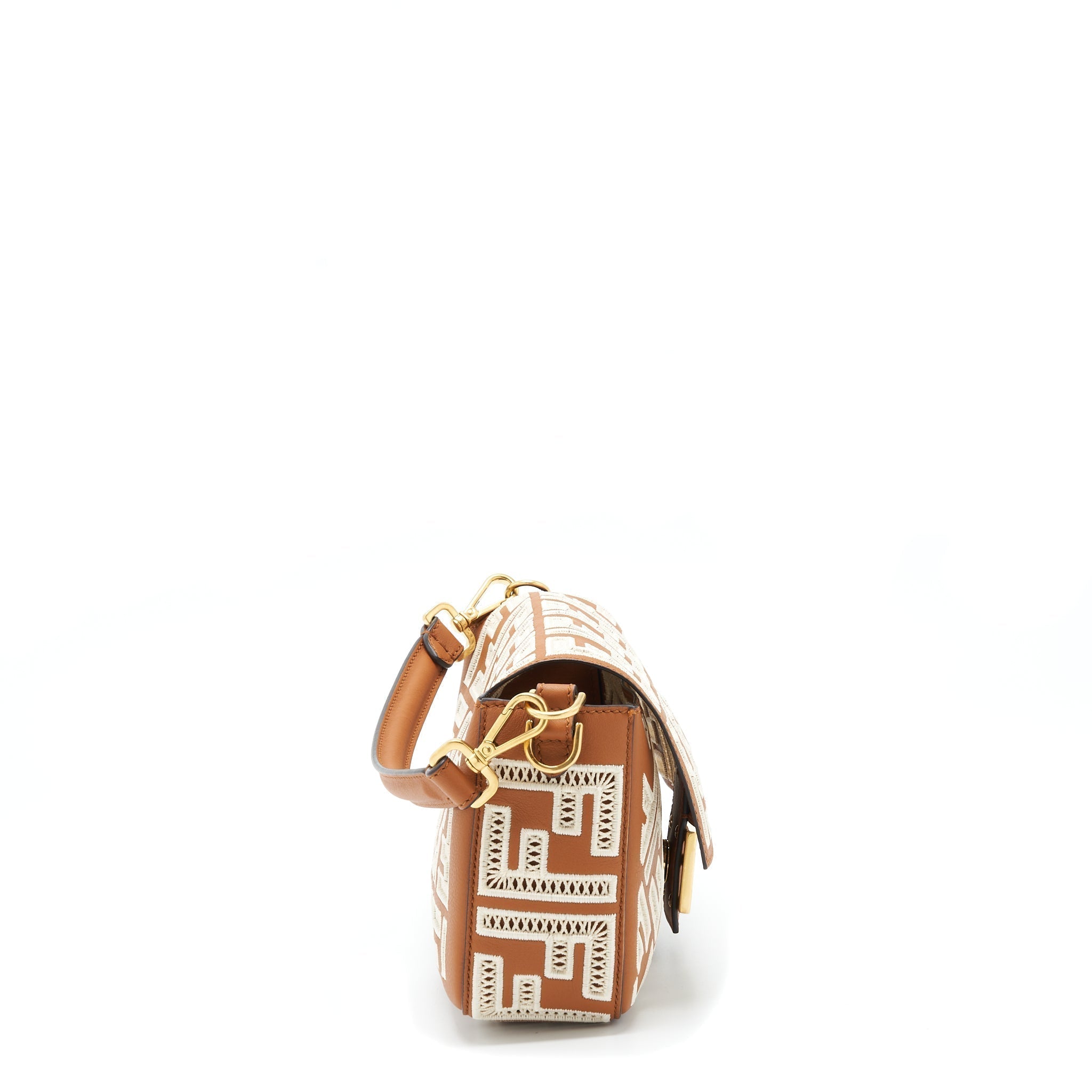fendi-baguette-calfskin-brown-and-white-ghw