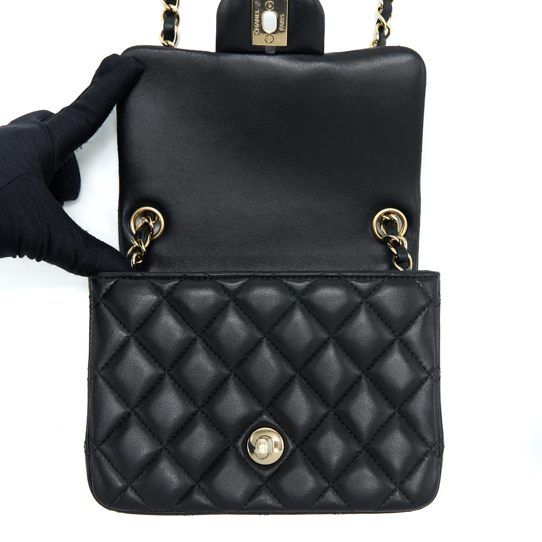 chanel-classic-mini-square-flap-bag-lambskin-black-lghw-microchip-2