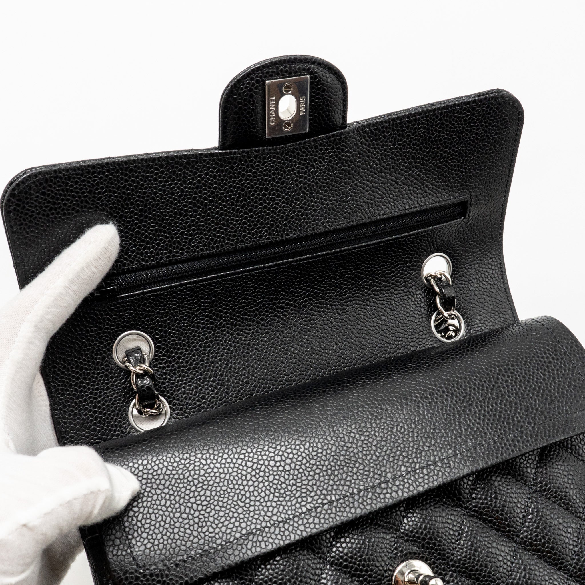 chanel-small-classic-double-flap-bag-caviar-black-shw