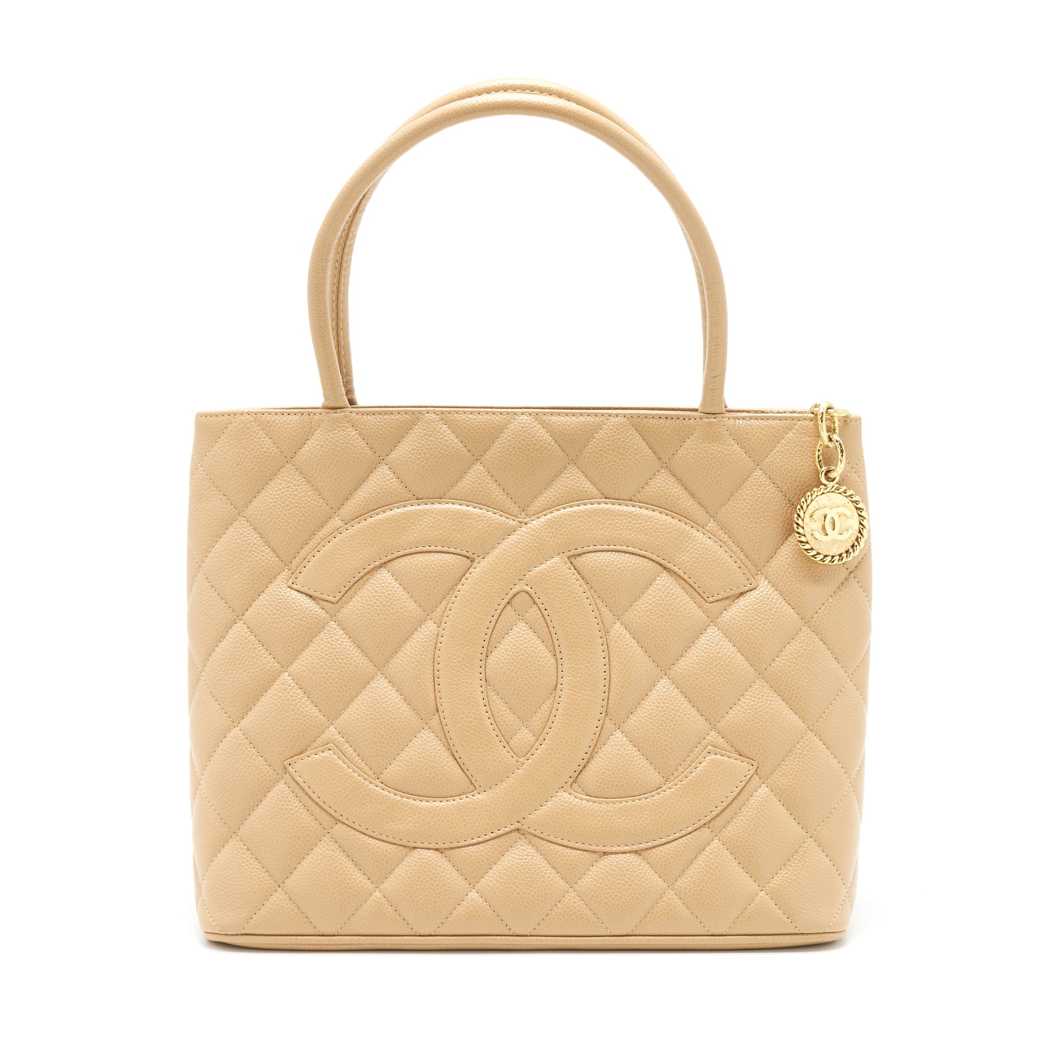 chanel-vintage-medallion-tote-bag-caviar-beige-ghw