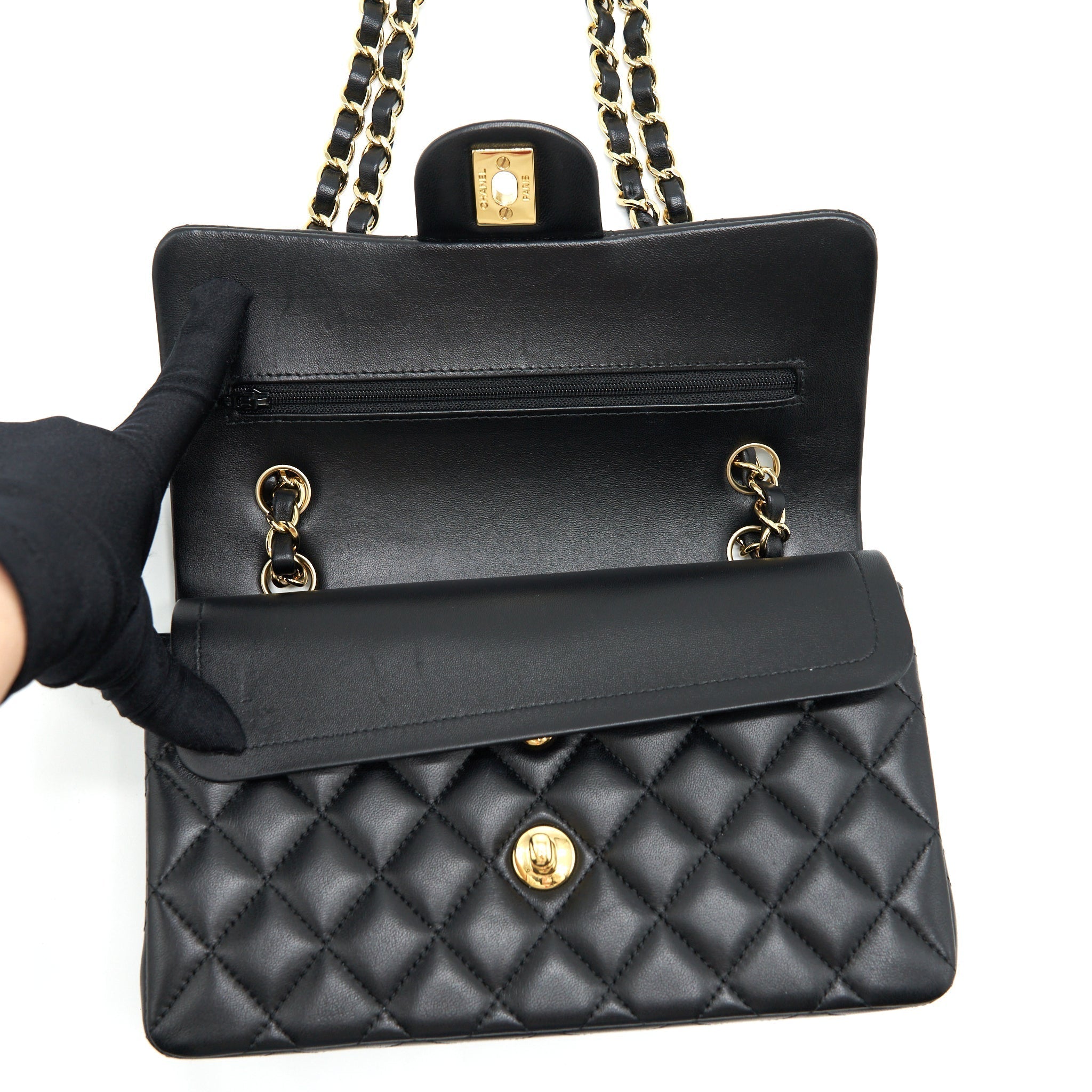 chanel-small-classic-double-flap-bag-lambskin-black-ghw
