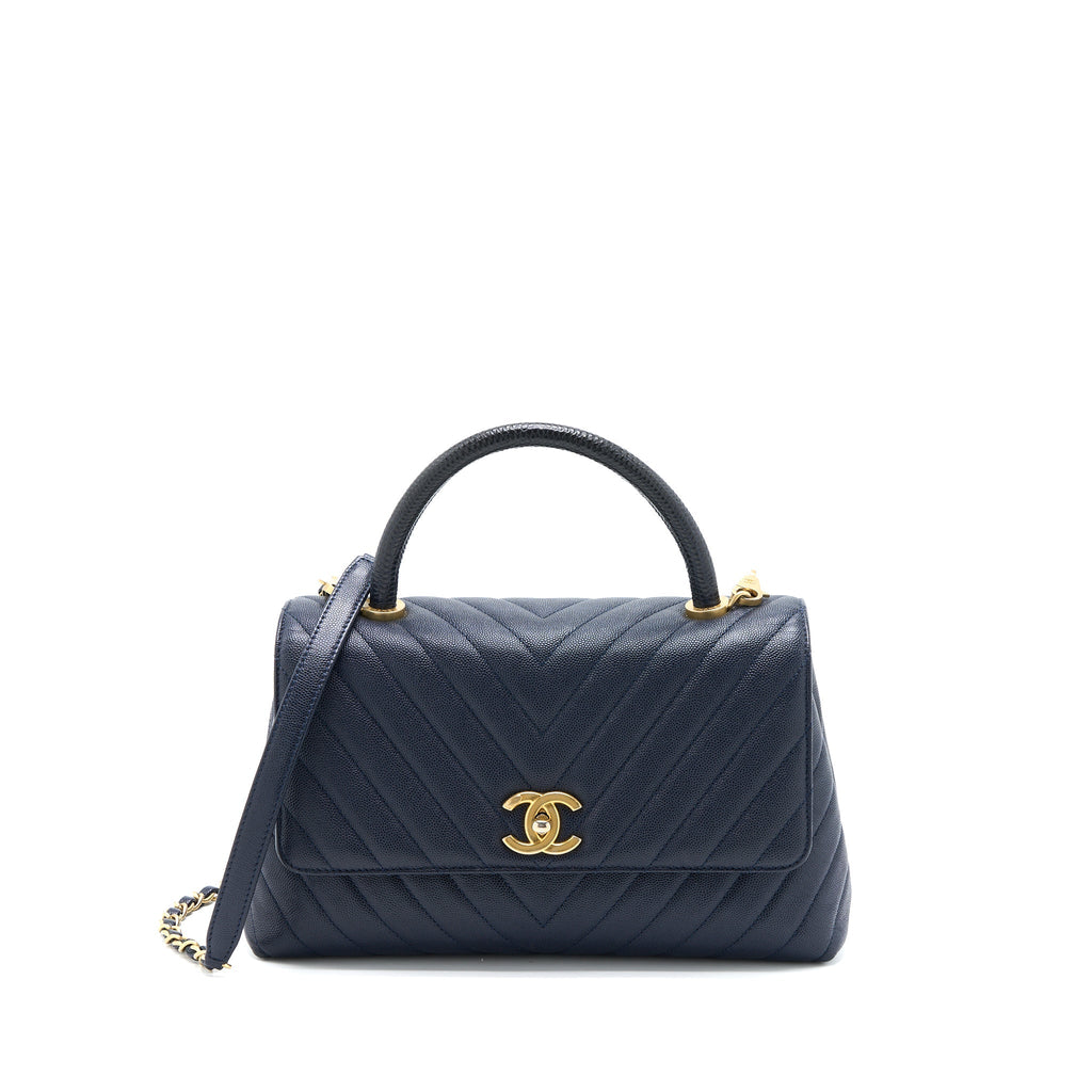 chanel-medium-chevron-coco-handle-bag-caviar-with-lizard-handle-navy-brushed-ghw