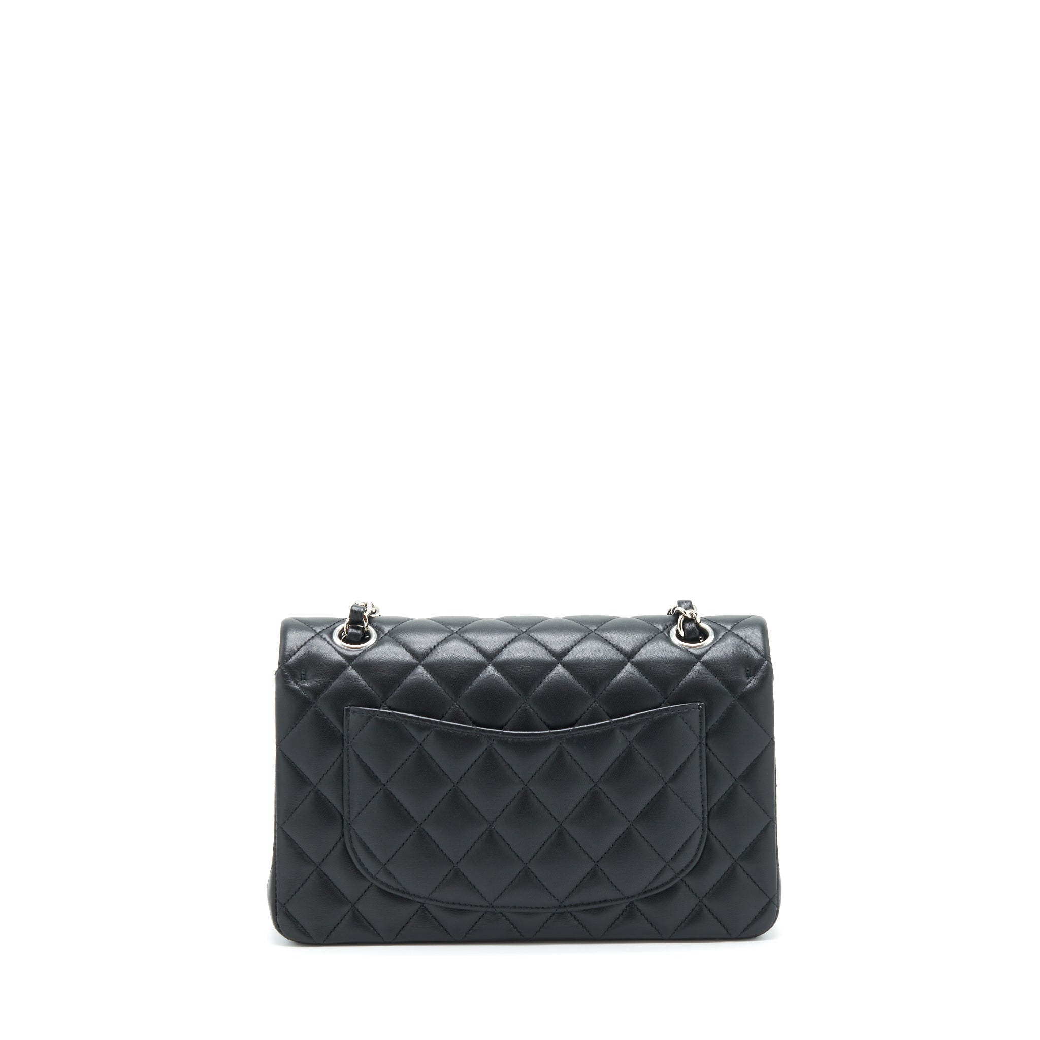 chanel-small-classic-double-flap-bag-lambskin-black-shw