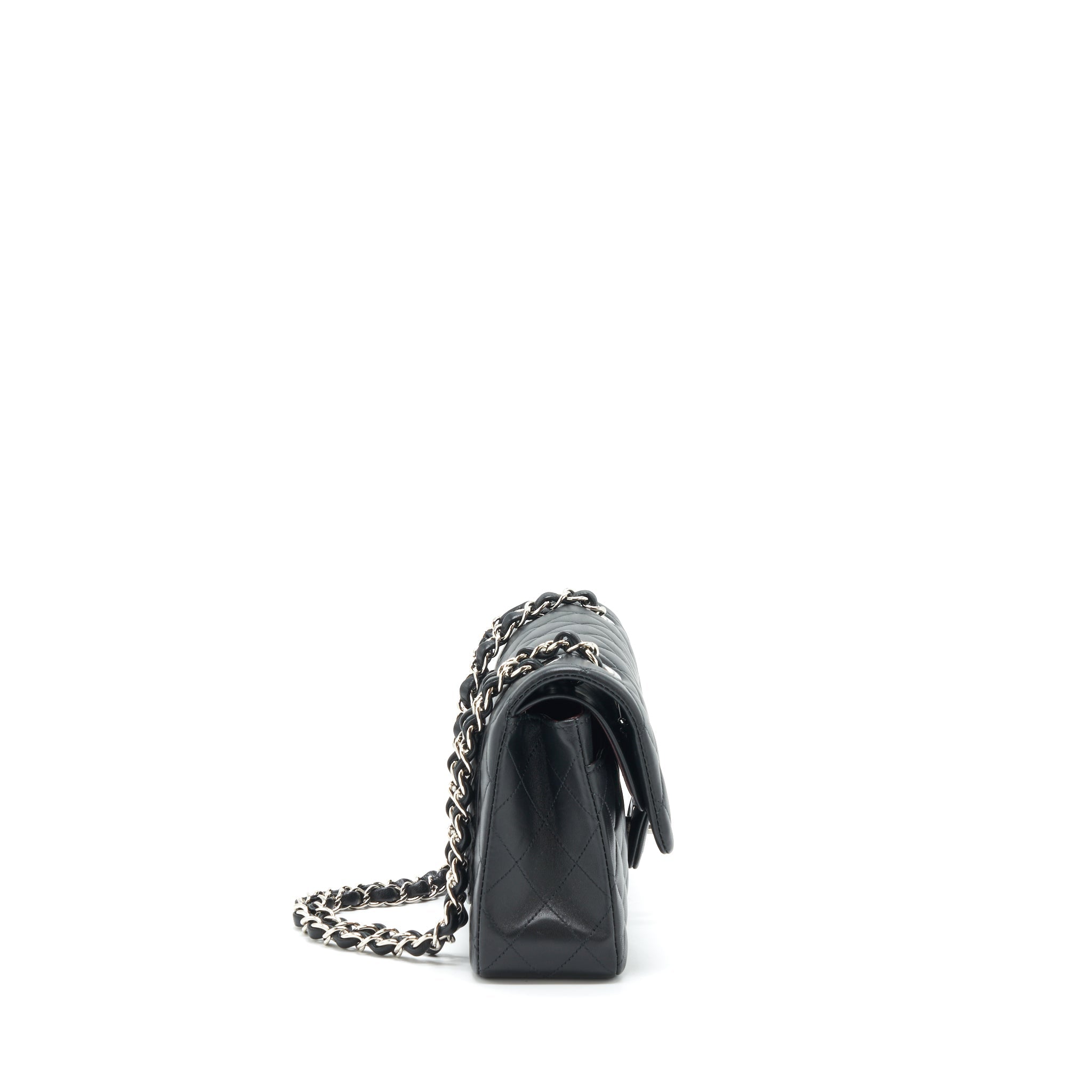 chanel-small-classic-double-flap-bag-lambskin-black-shw