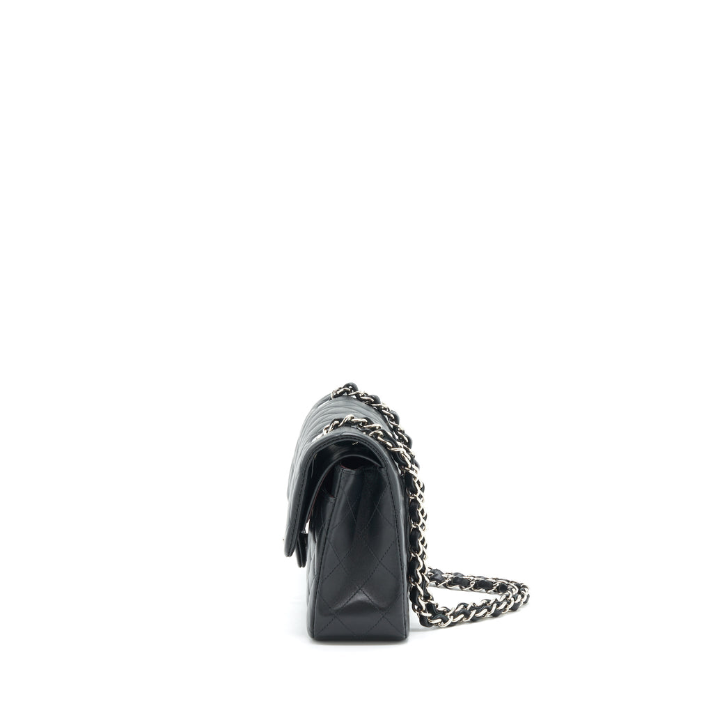 chanel-small-classic-double-flap-bag-lambskin-black-shw