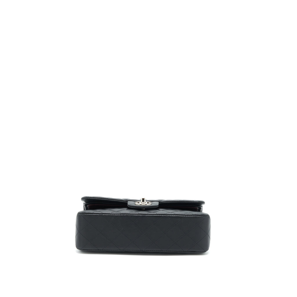 chanel-small-classic-double-flap-bag-lambskin-black-shw