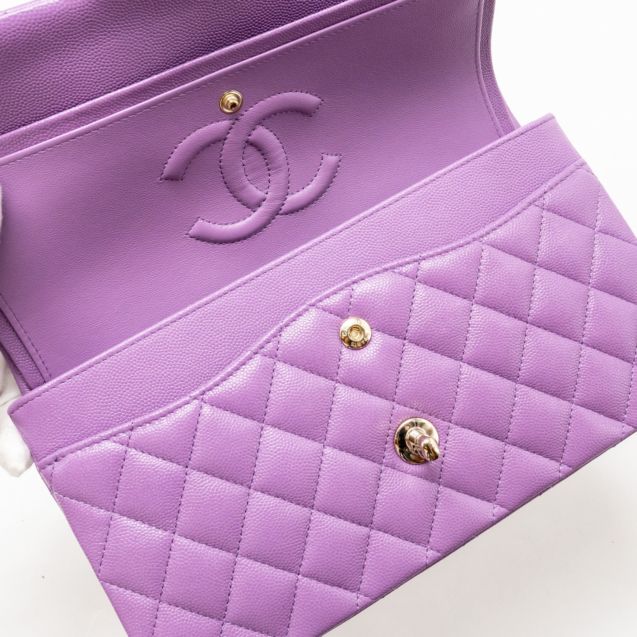 chanel-medium-classic-double-flap-bag-caviar-purple-lghw-microchip
