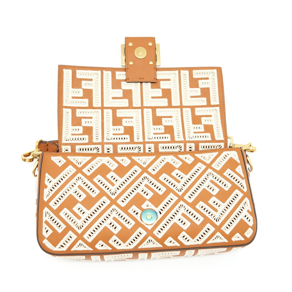 fendi-baguette-calfskin-brown-and-white-ghw