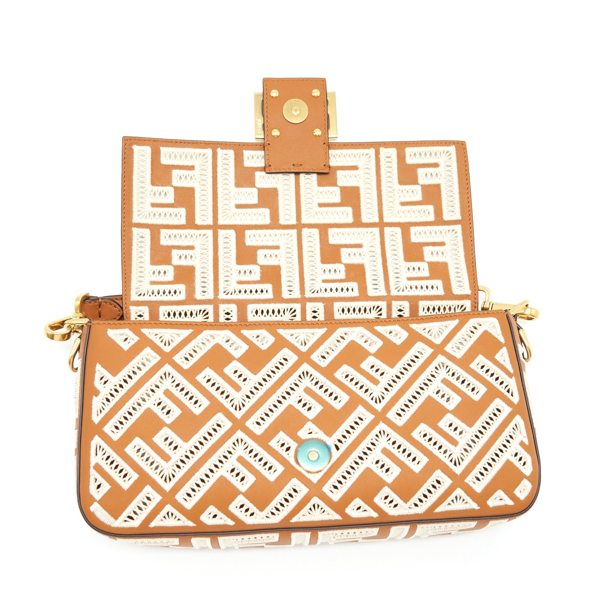 fendi-baguette-calfskin-brown-and-white-ghw