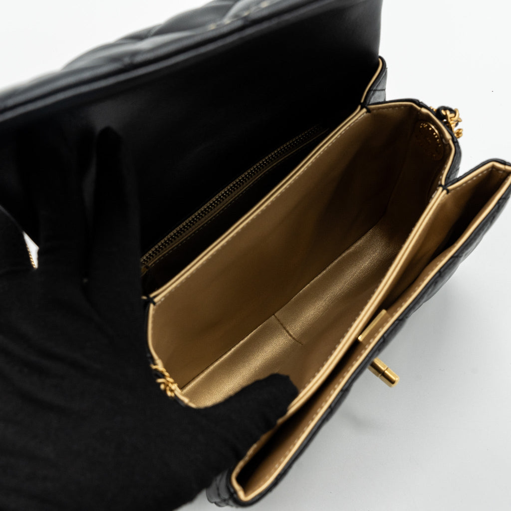 chanel-22a-button-on-chain-flap-shoulder-bag-lambskin-black-brushed-ghwmicrochip