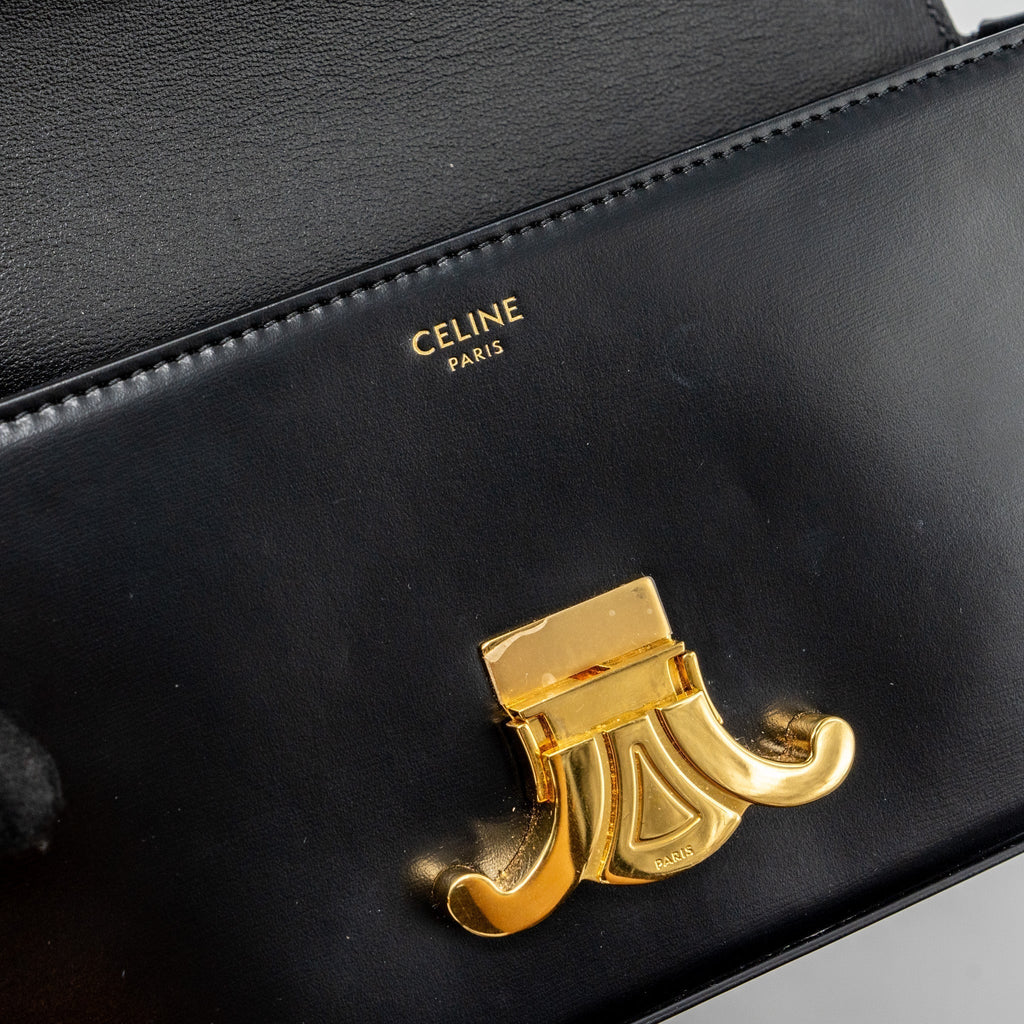 celine-triomphe-shoulder-bag-shiny-calfskin-black-ghw