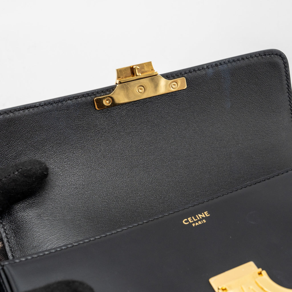 celine-triomphe-shoulder-bag-shiny-calfskin-black-ghw