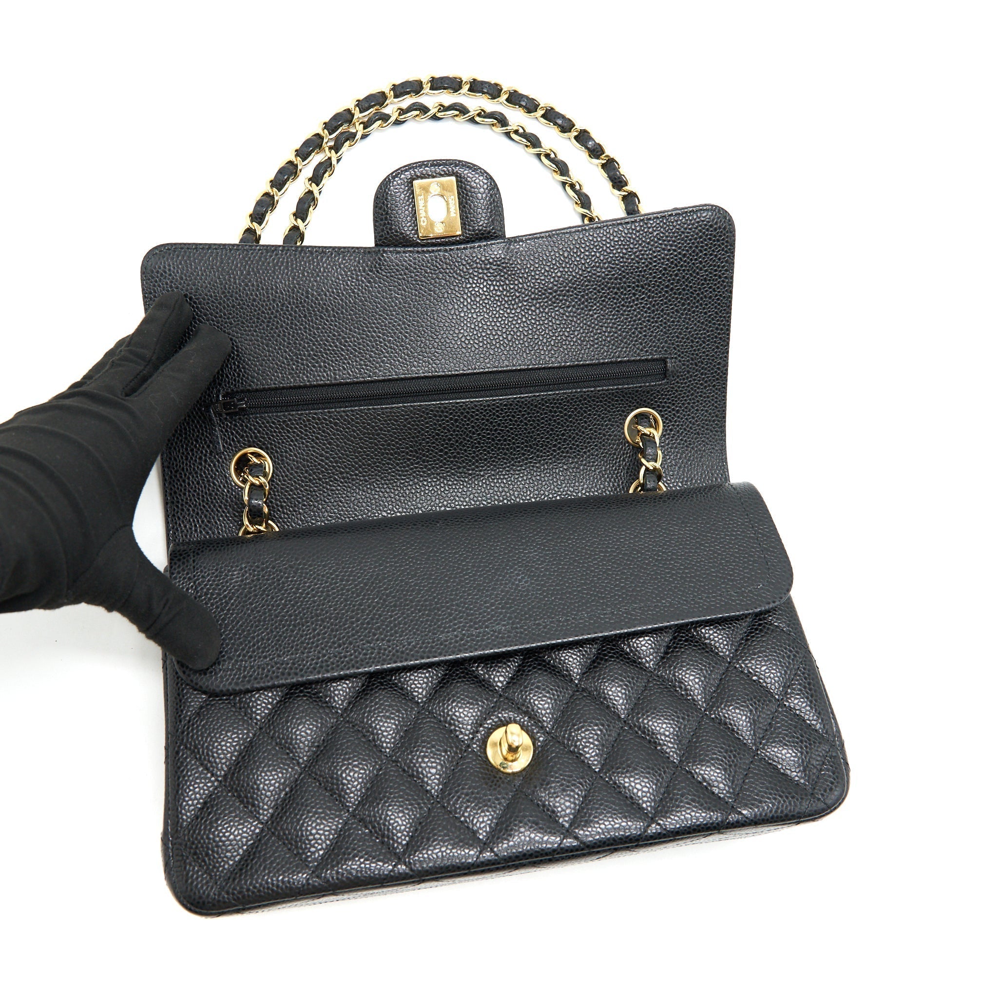 chanel-medium-classic-double-flap-bag-caviar-black-ghw-serial-26