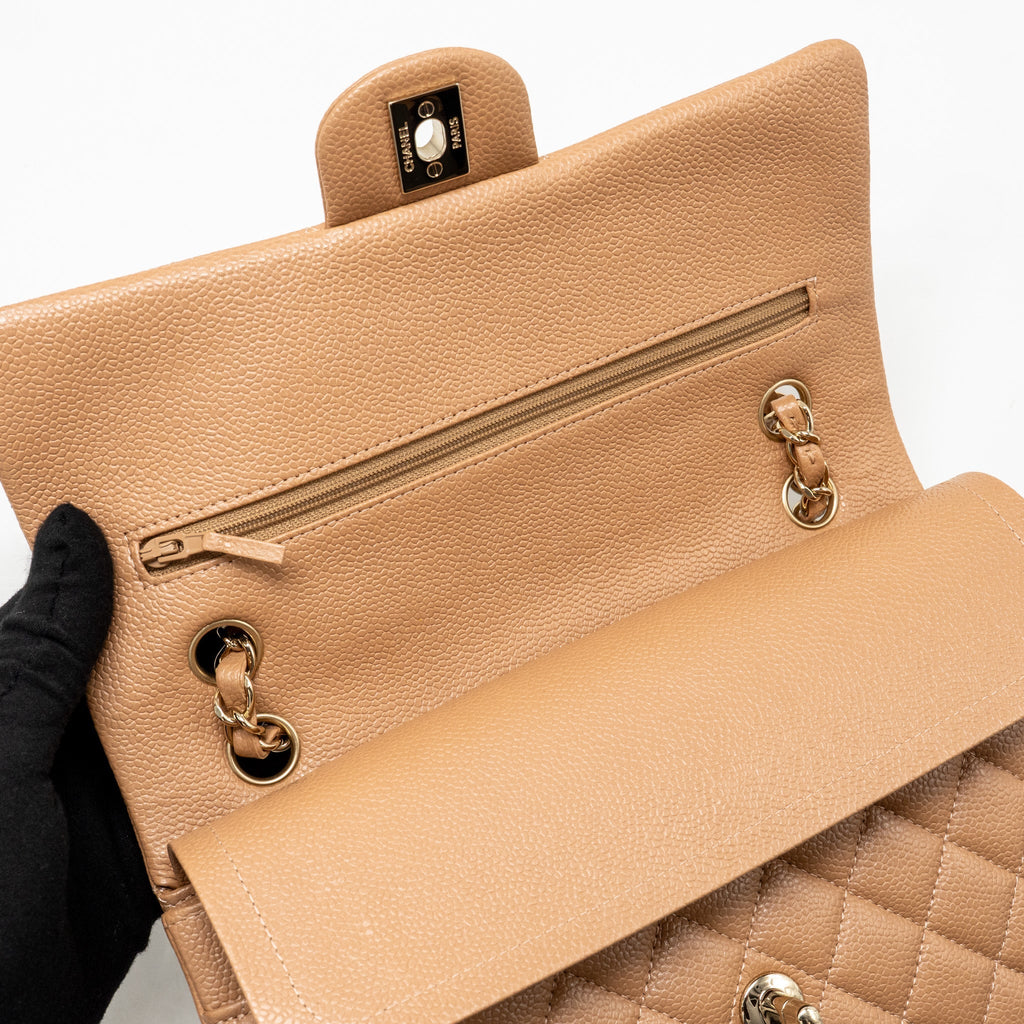 chanel-medium-classic-double-flap-bag-caviar-dark-beige-lghw