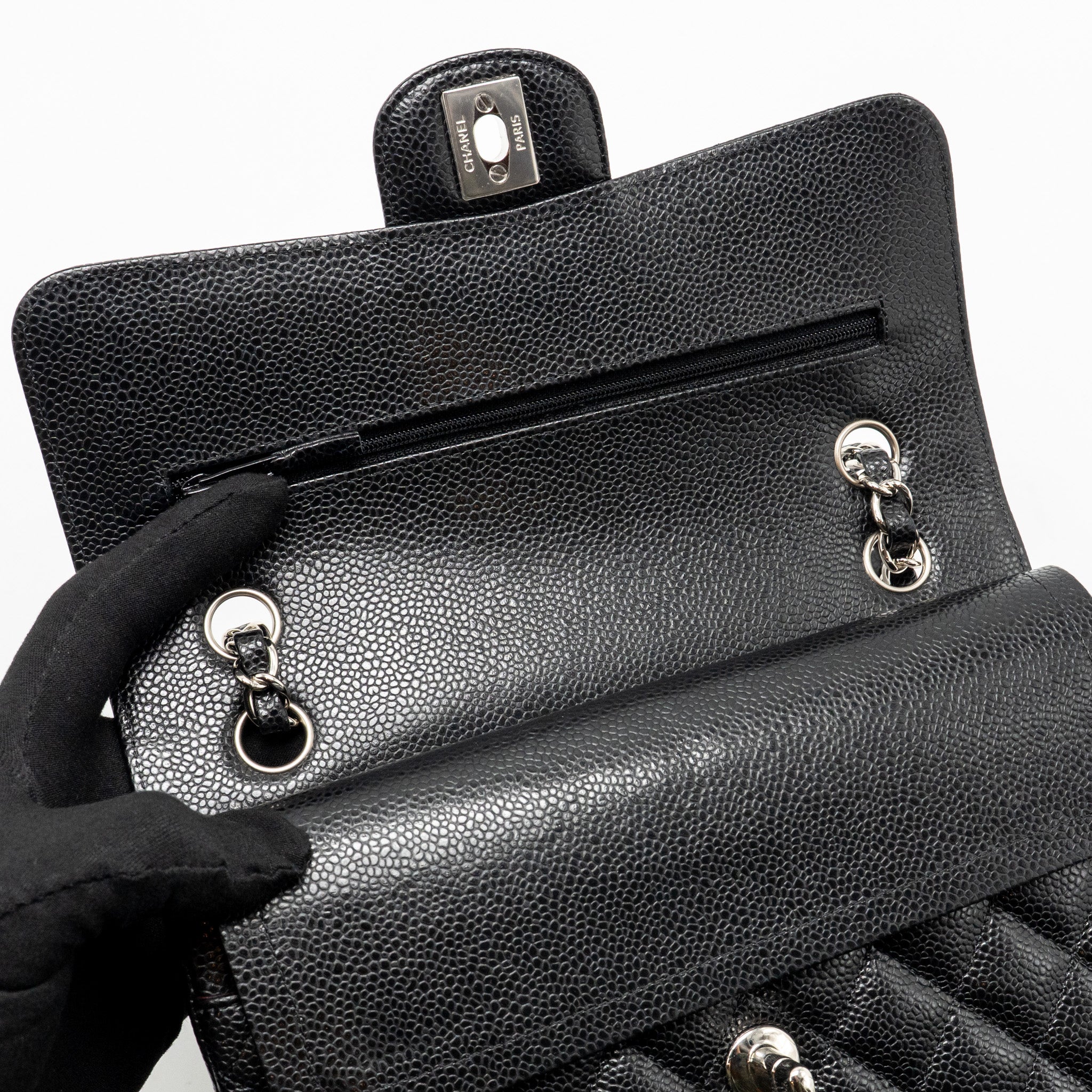 chanel-small-classic-double-flap-bag-caviar-black-shw-1