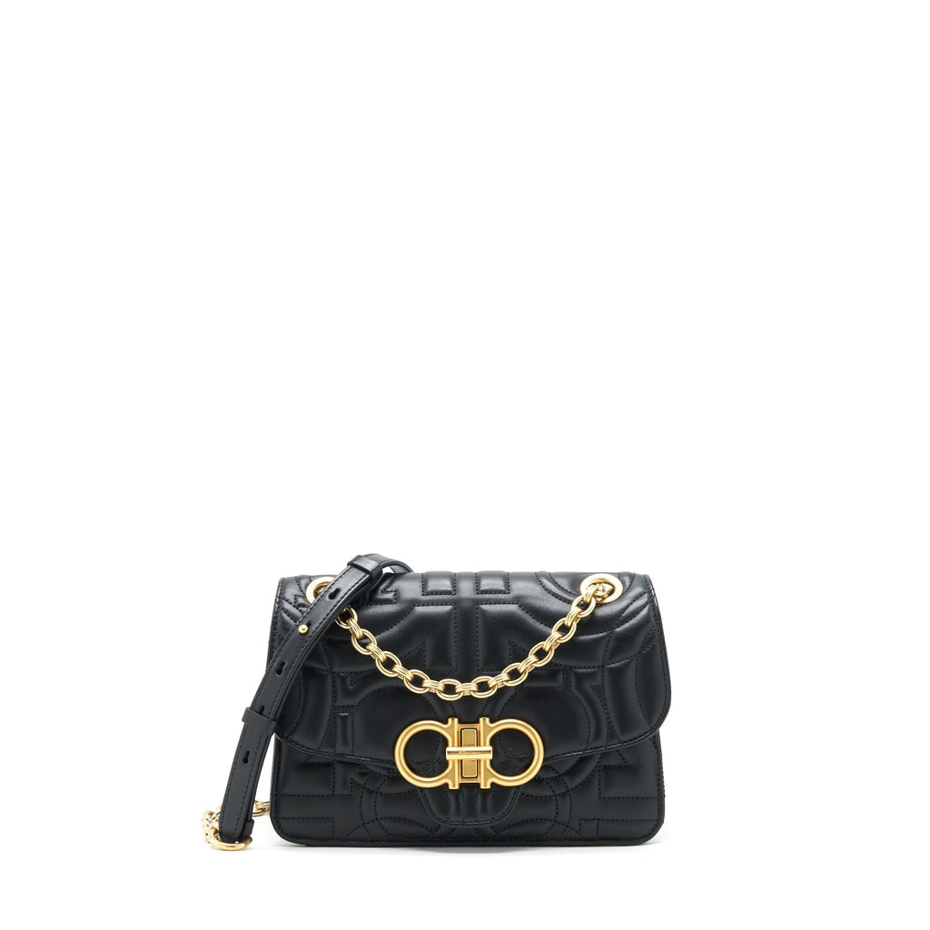 ferragamo-quilted-gancini-flap-bag-calfskin-black-ghw