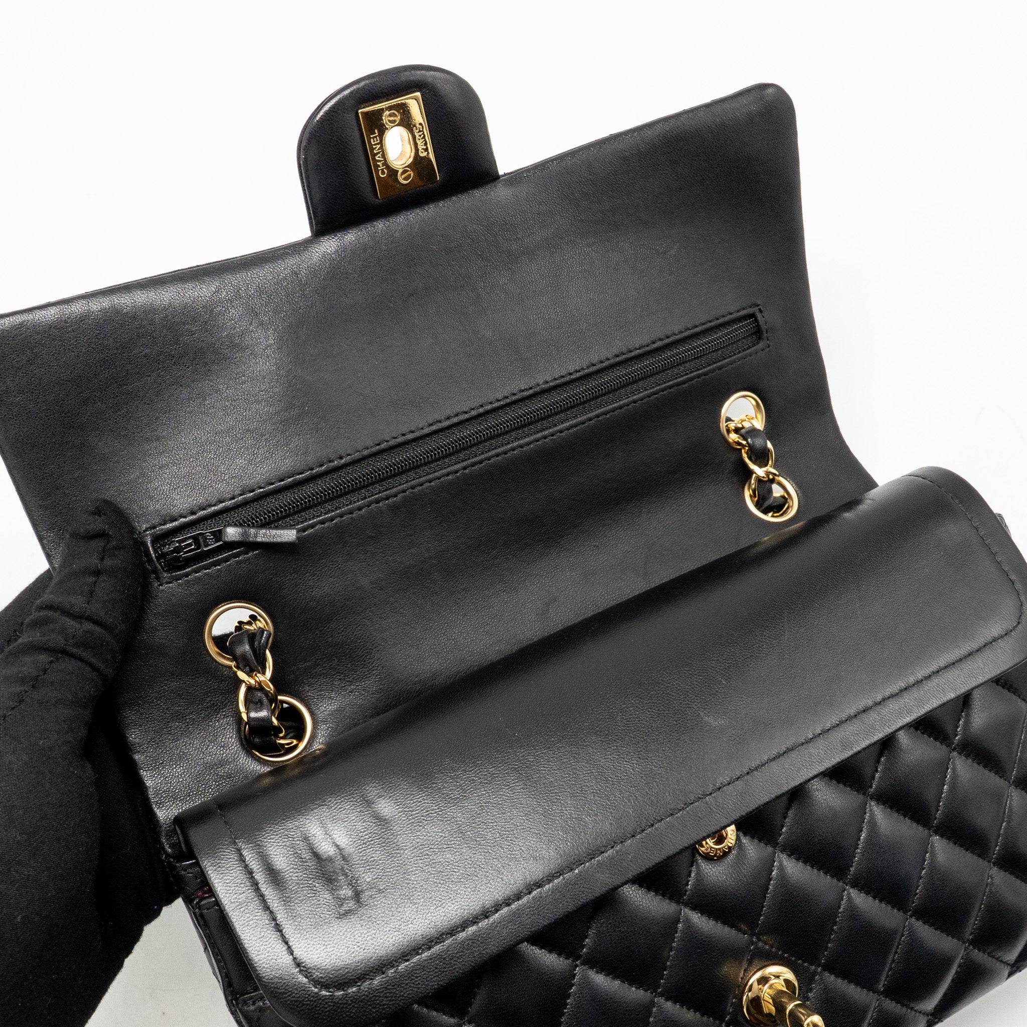 chanel-medium-classic-double-flap-bag-lambskin-black-ghw-copy-2