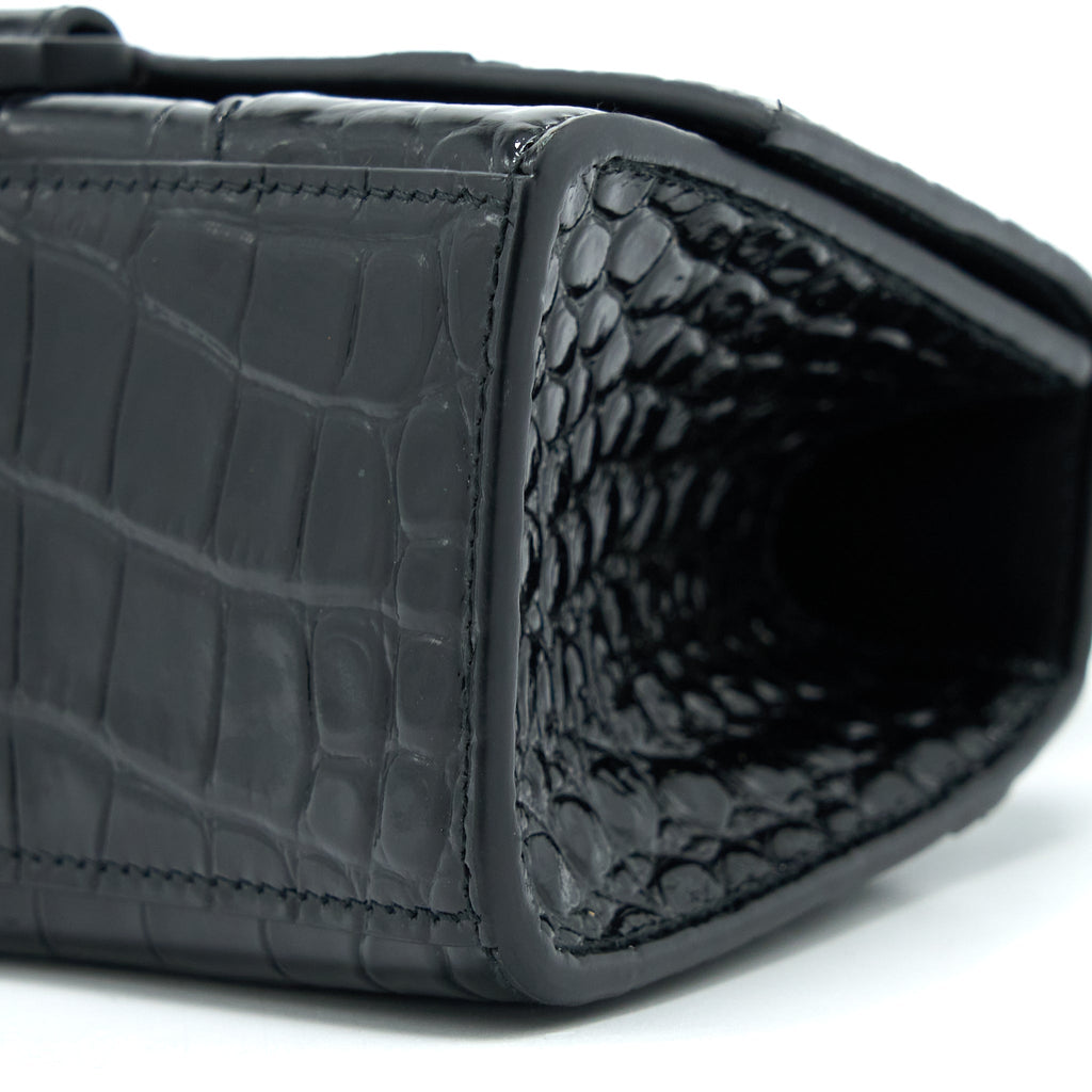 balenciaga-hourglass-xs-croc-embossed-leather-black-with-black-hardware