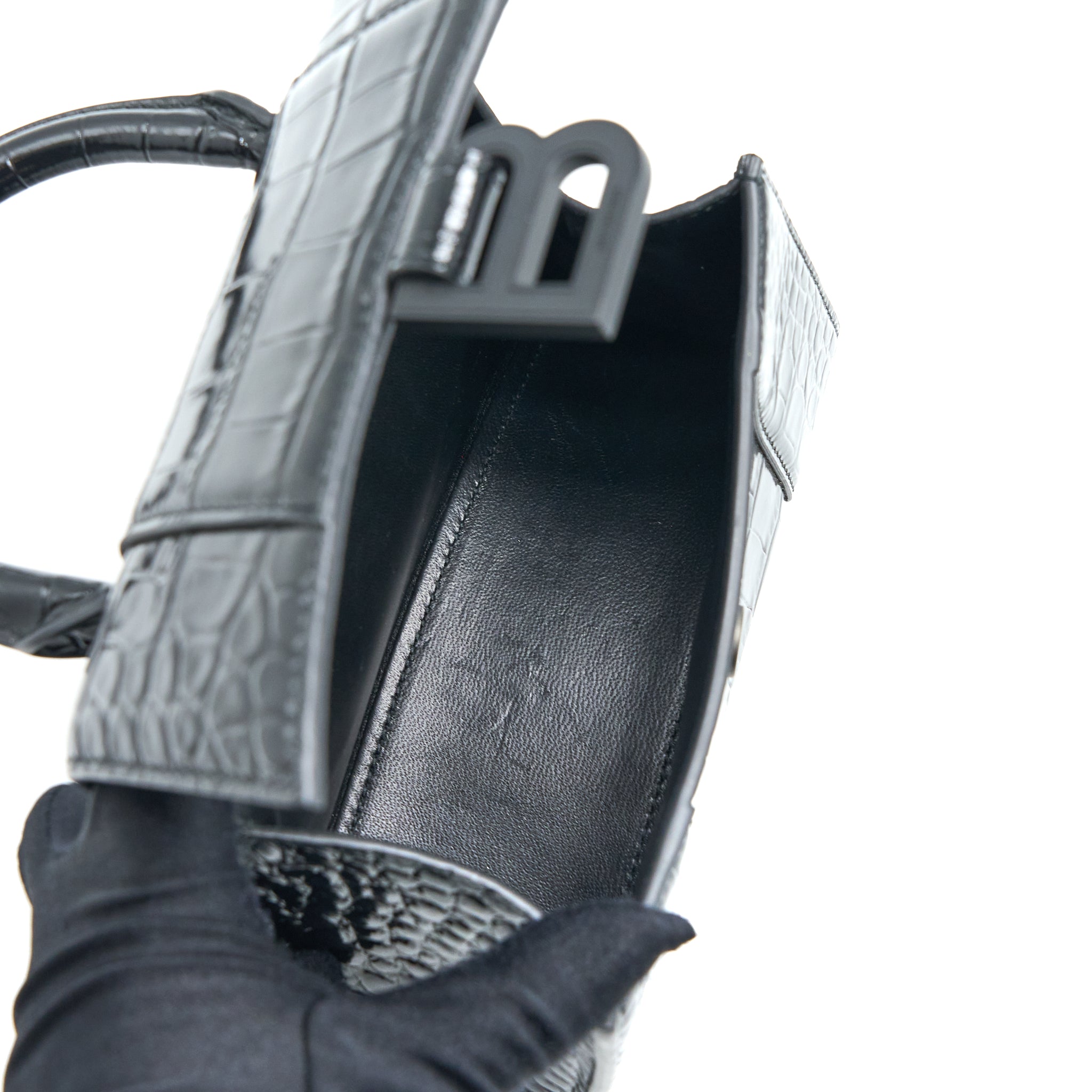 balenciaga-hourglass-xs-croc-embossed-leather-black-with-black-hardware