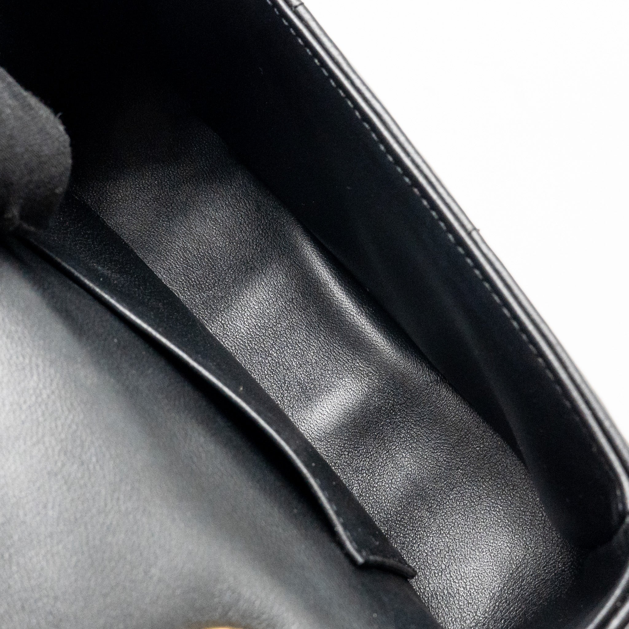 celine-matelasse-mini-chain-shoulder-bag-calfskin-black-ghw
