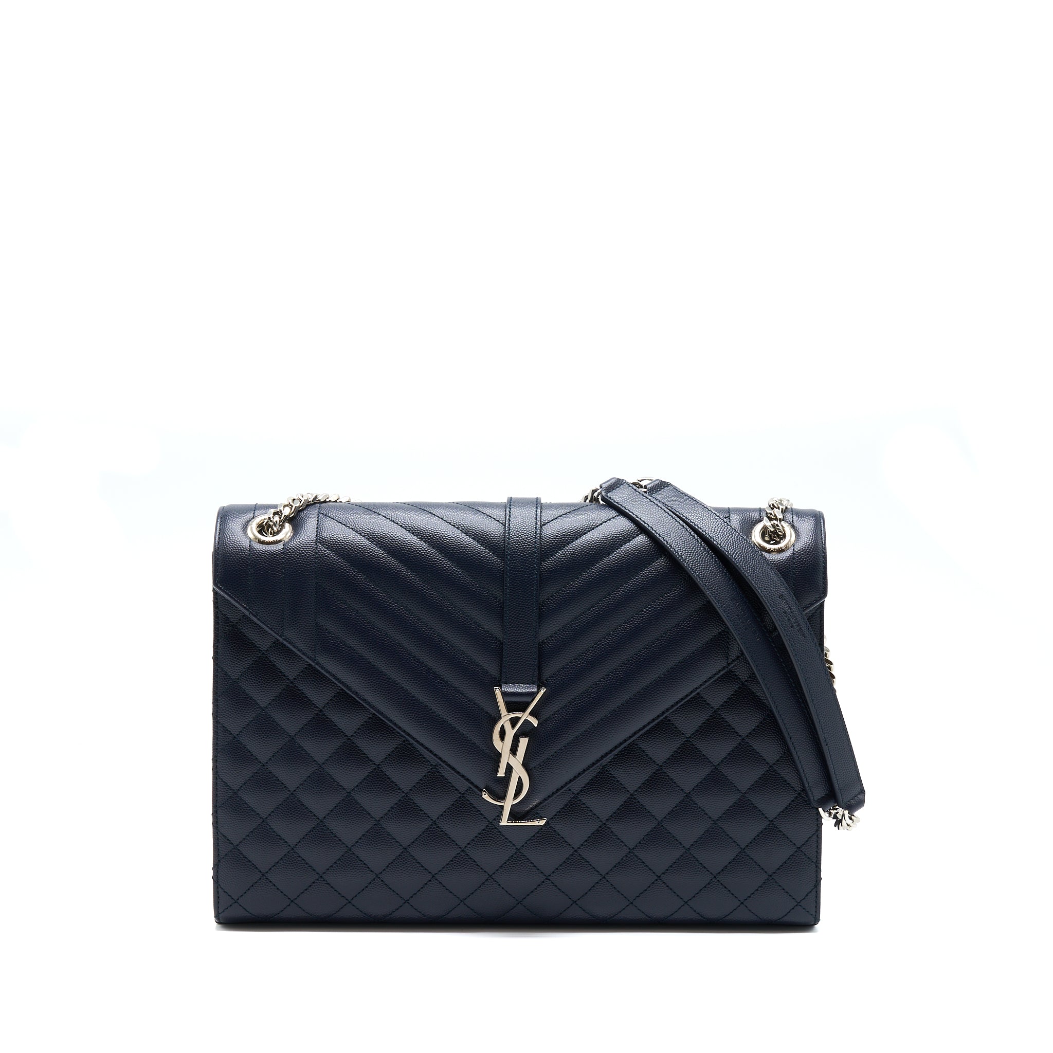 saint-laurent-envelop-shoulder-bag-calfskin-navy-shw
