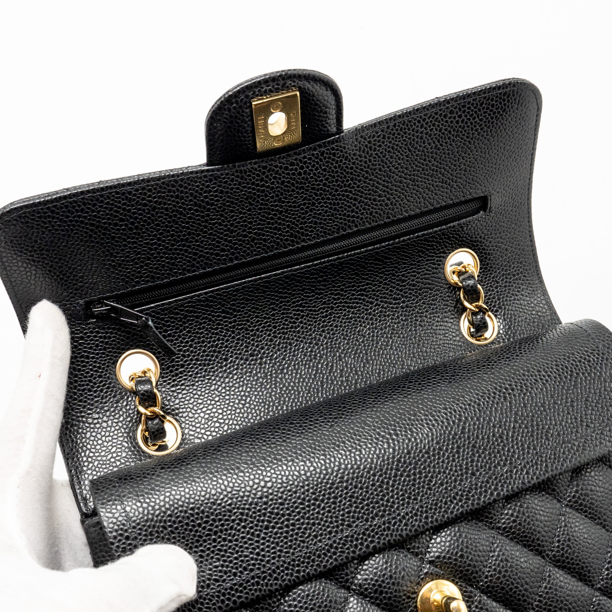 chanel-small-classic-double-flap-bag-caviar-black-ghwmicrochip-copy