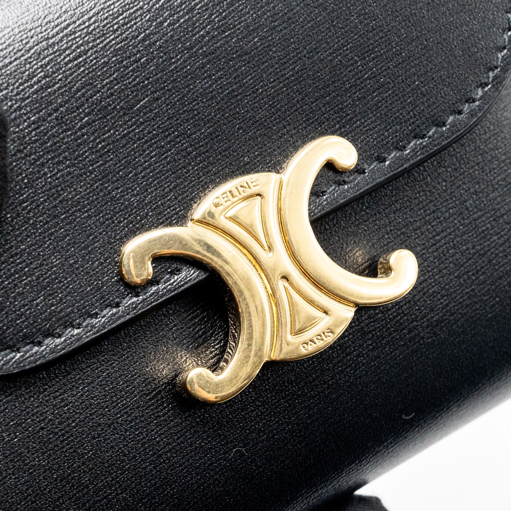celine-small-triomphe-flap-wallet-shiny-calfskin-black-ghw