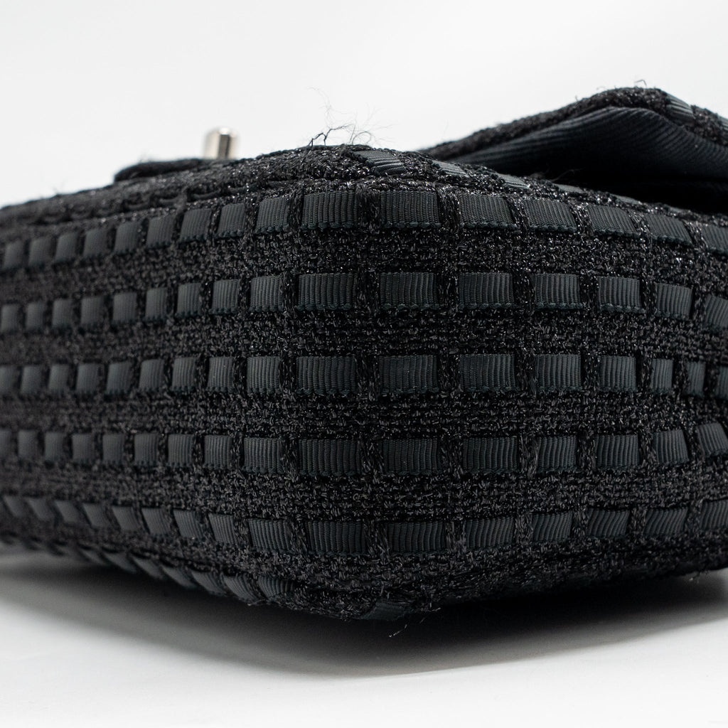 chanel-medium-classic-double-flap-bag-tweed-black-shw-copy