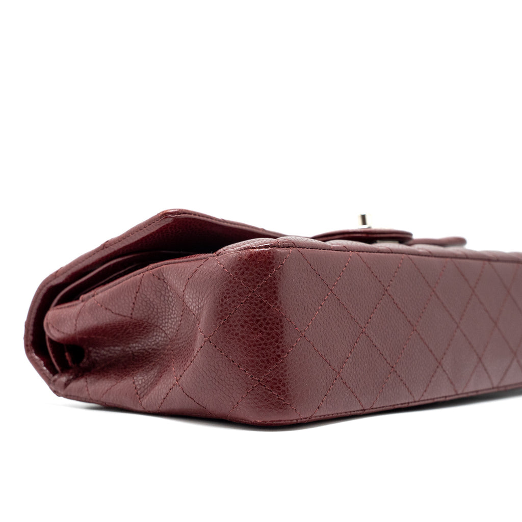 chanel-medium-classic-double-flap-bag-caviar-dark-red-shw