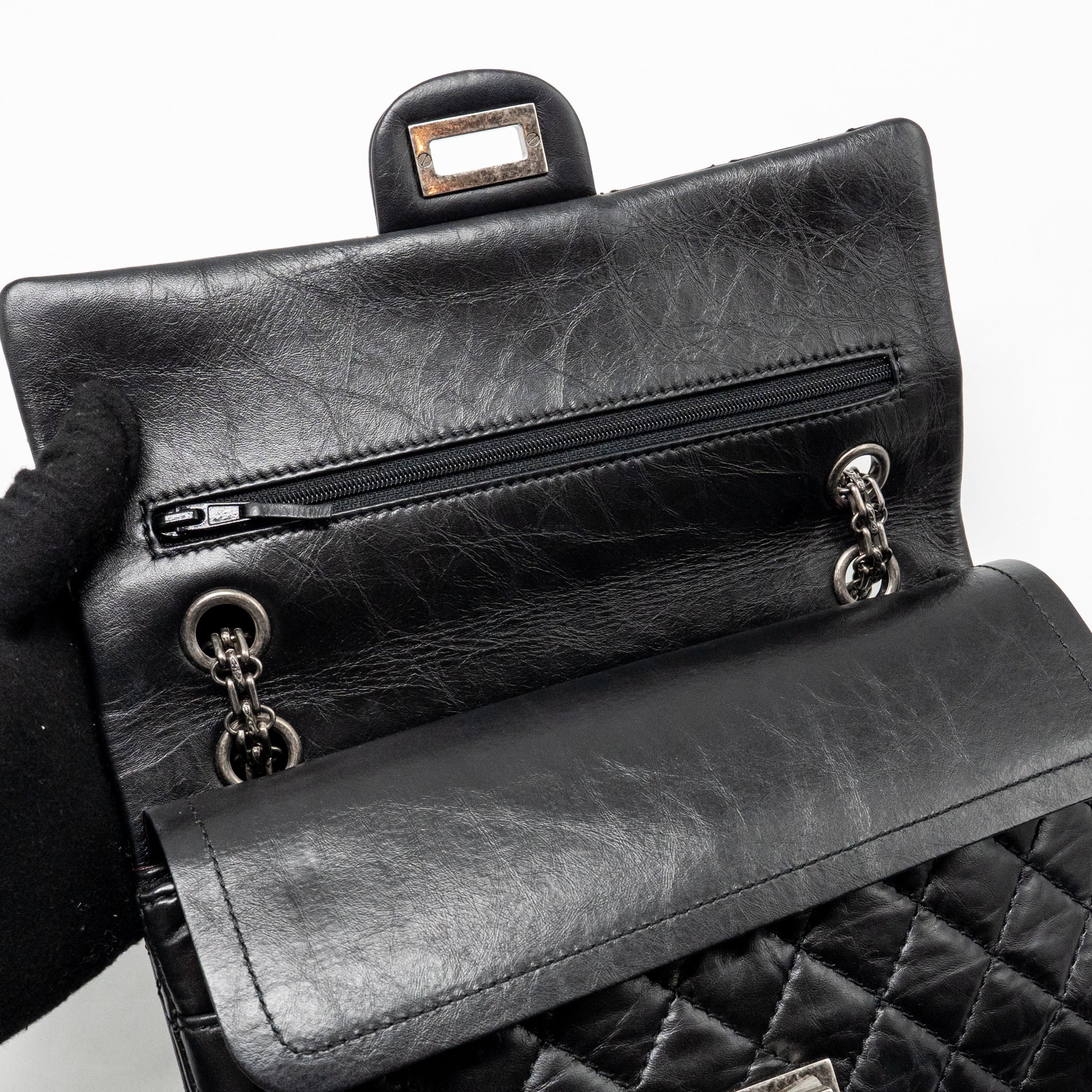 chanel-small-2-55-reissue-flap-bag-aged-calfskin-black-ghw-4