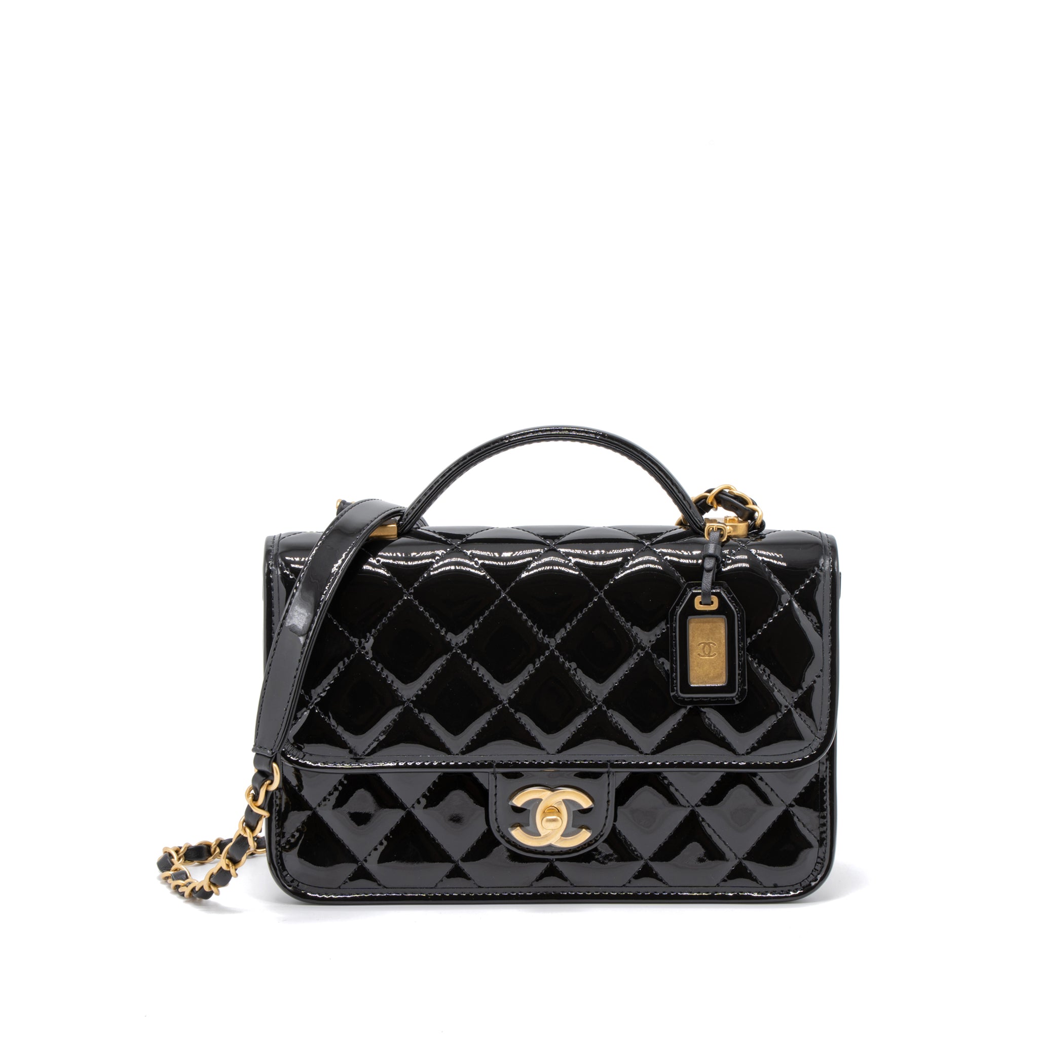 chanel-22k-top-handle-messenger-bag-patent-black-brushed-ghw-microchip