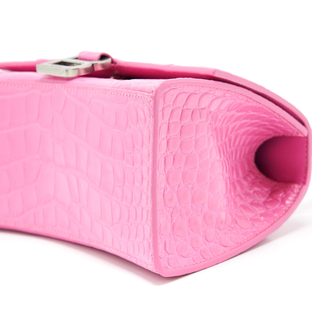 balenciaga-hourglass-croc-embossed-pink-shw