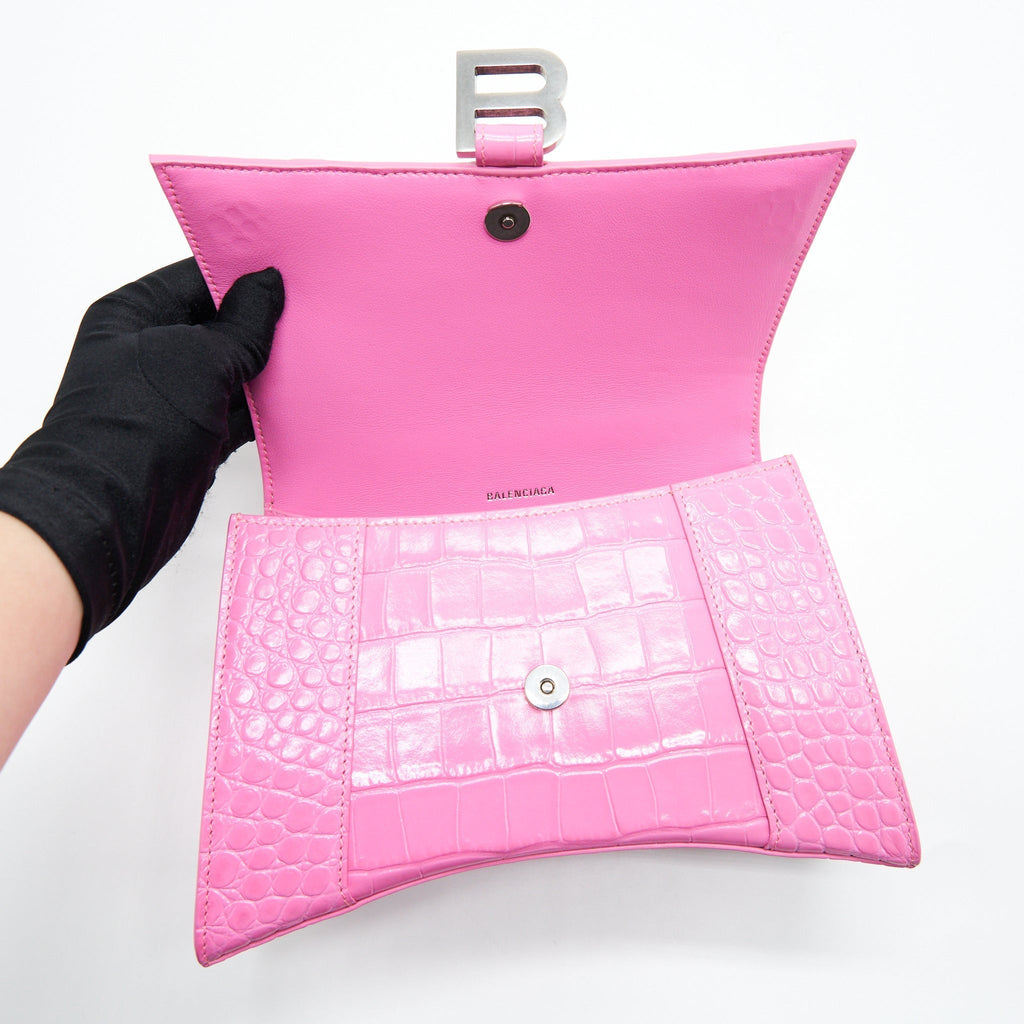 balenciaga-hourglass-croc-embossed-pink-shw