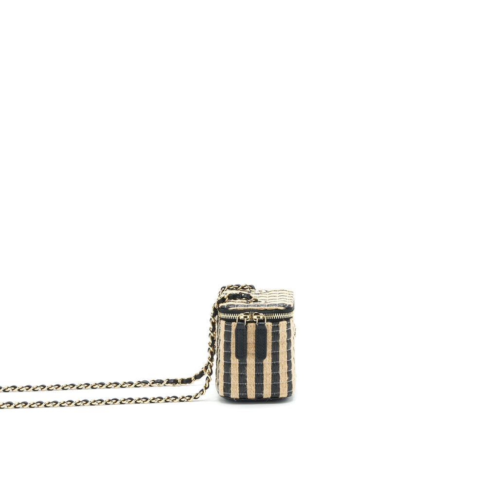 chanel-small-vanity-with-chain-raffia-black-beige-stripe