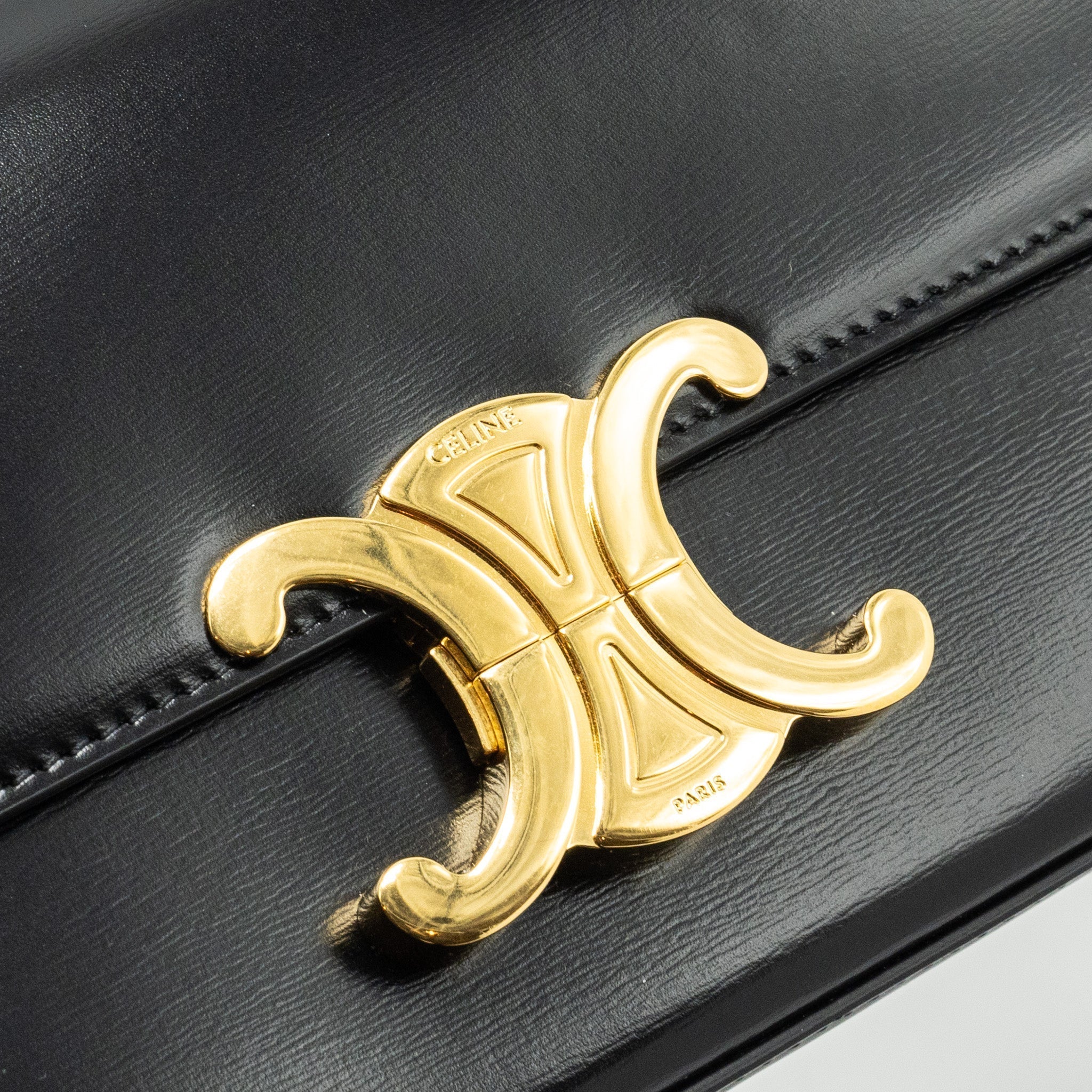 celine-triomphe-shoulder-bag-shiny-calfskin-black-ghw-1