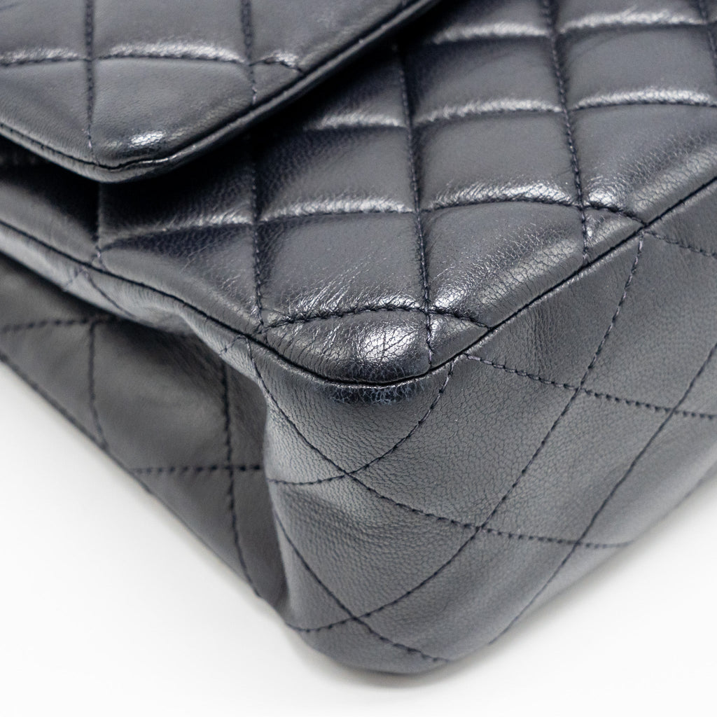 chanel-medium-classic-double-flap-bag-lambskin-dark-blue-shw