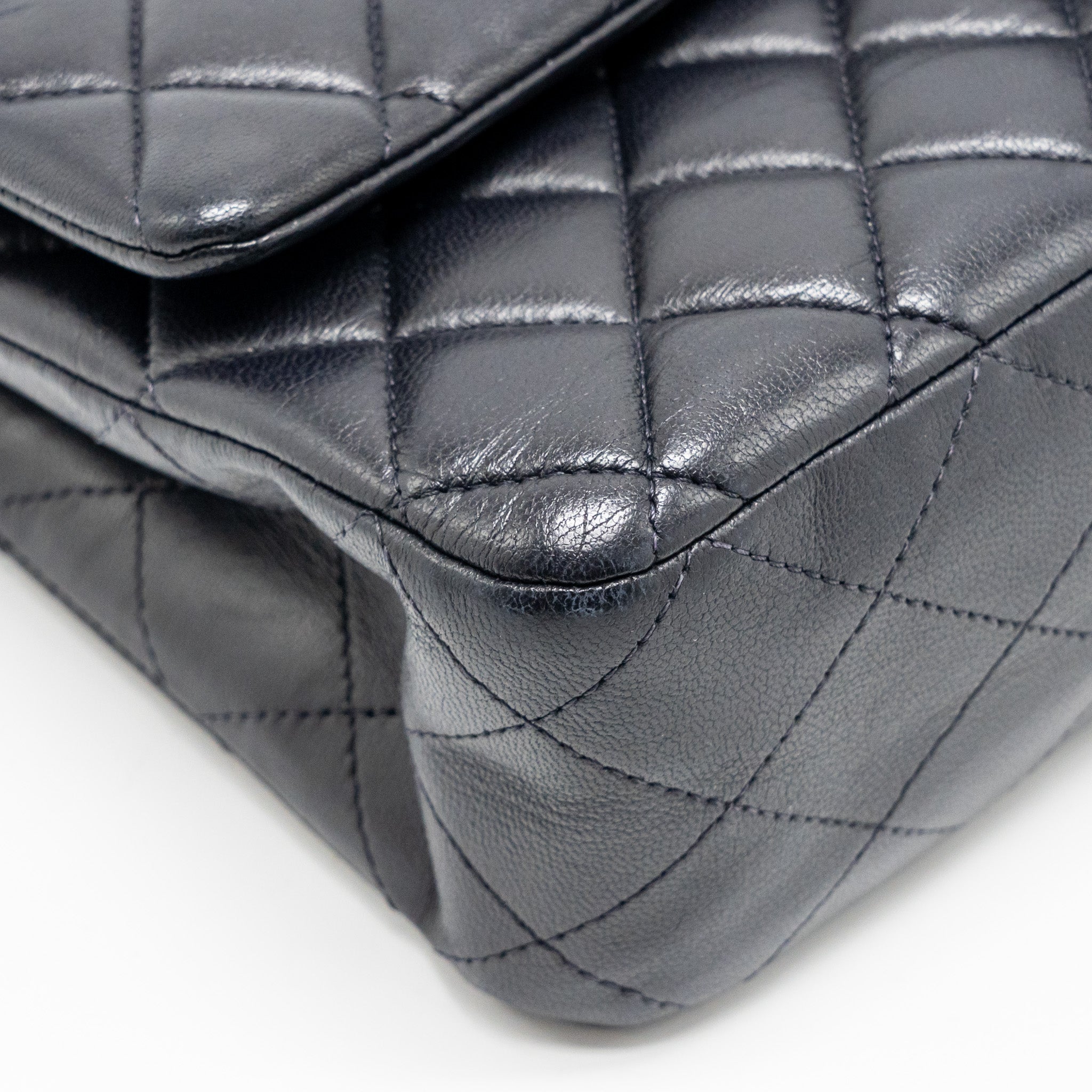 chanel-medium-classic-double-flap-bag-lambskin-dark-blue-shw