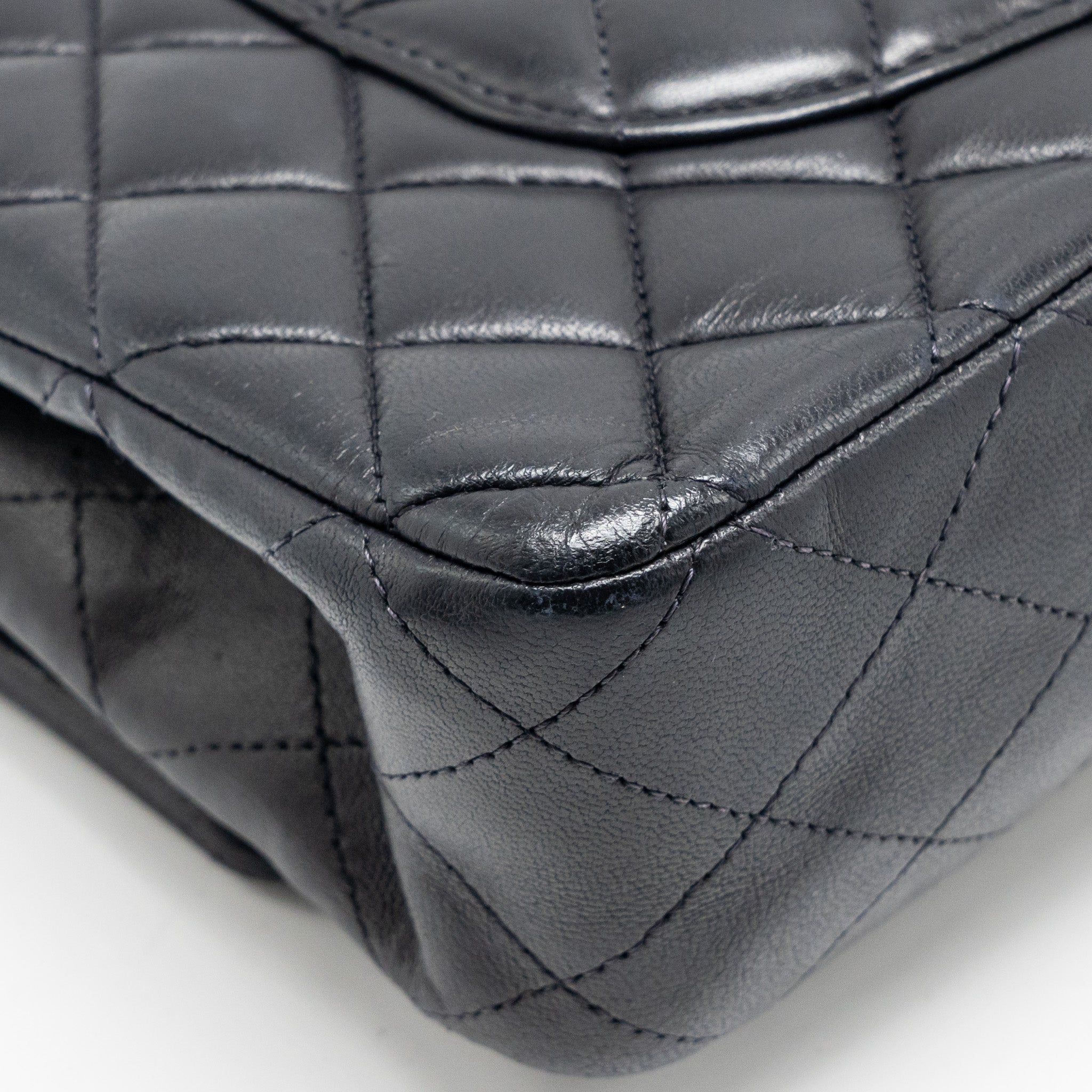 chanel-medium-classic-double-flap-bag-lambskin-dark-blue-shw