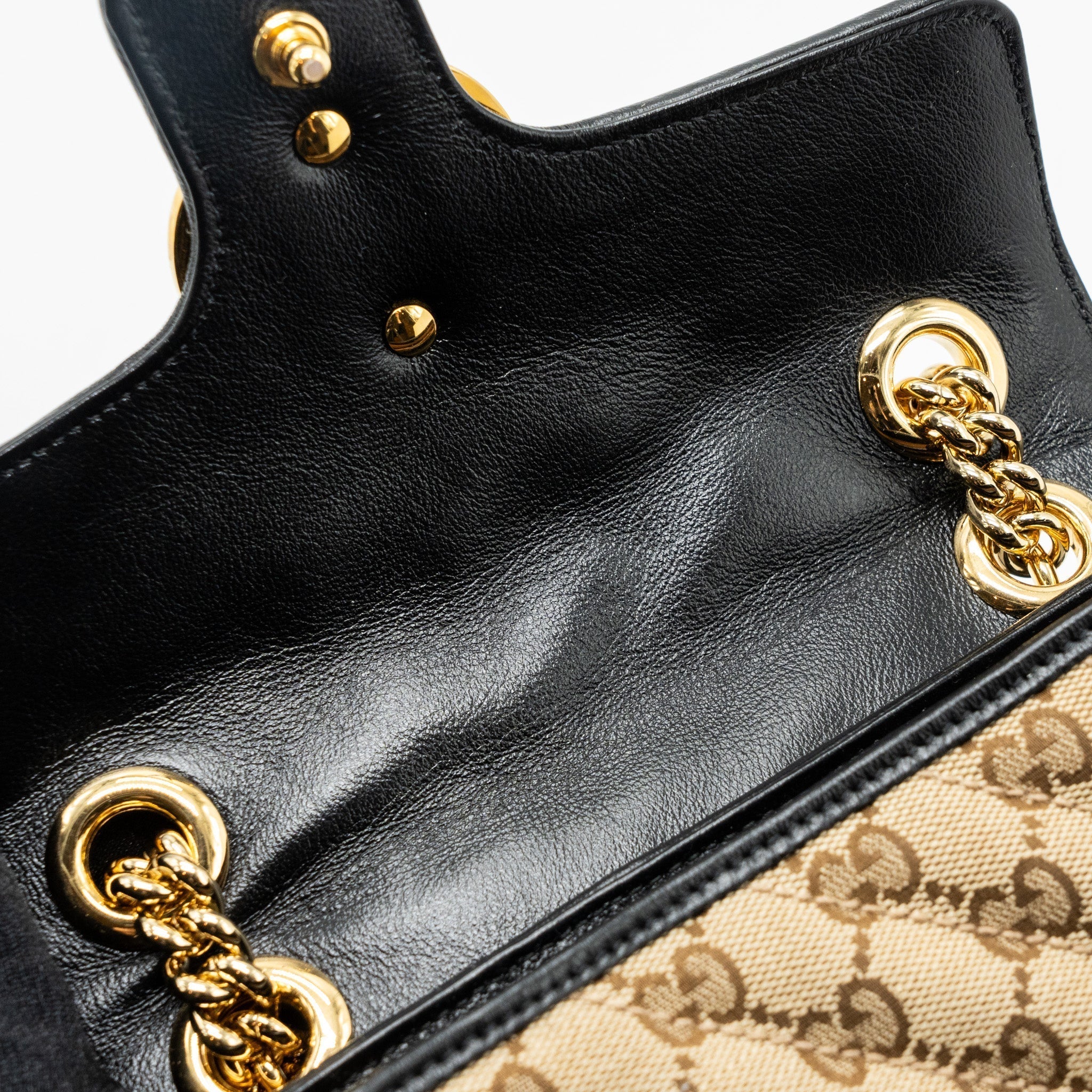 gucci-mini-gg-marmont-bag-gg-canvas-leather-beige-black-ghw