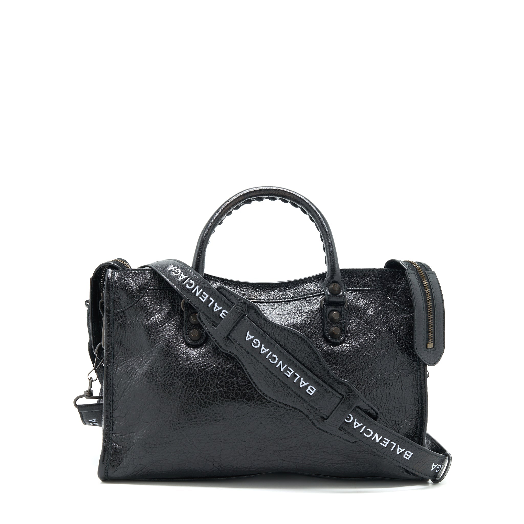 balenciaga-small-classic-city-crossbody-bag-black-with-logo-print-strap