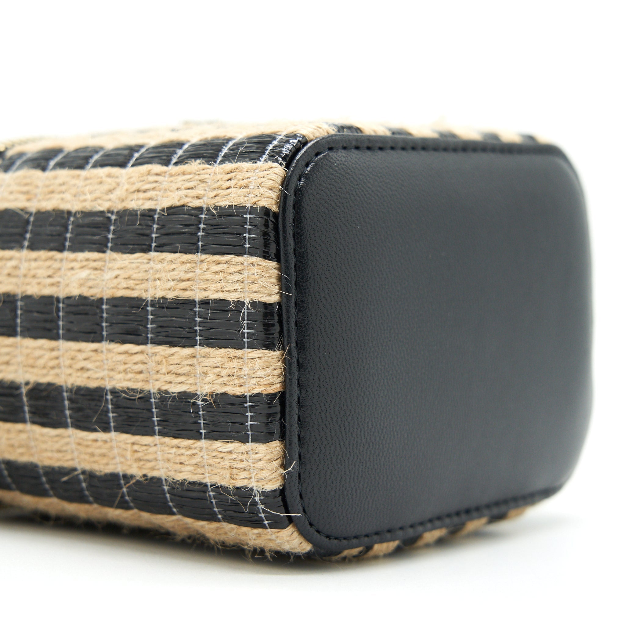 chanel-small-vanity-with-chain-raffia-black-beige-stripe