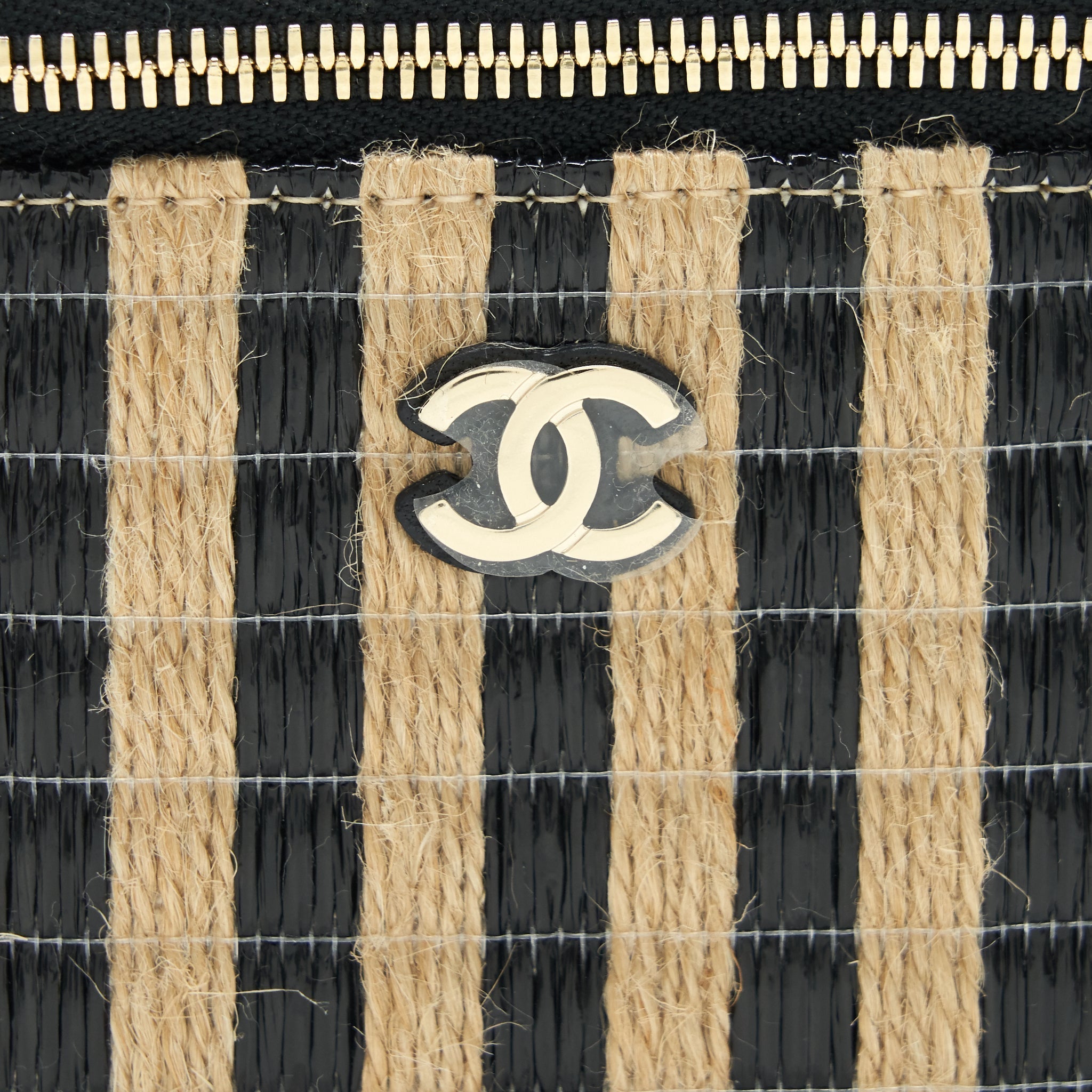 chanel-small-vanity-with-chain-raffia-black-beige-stripe