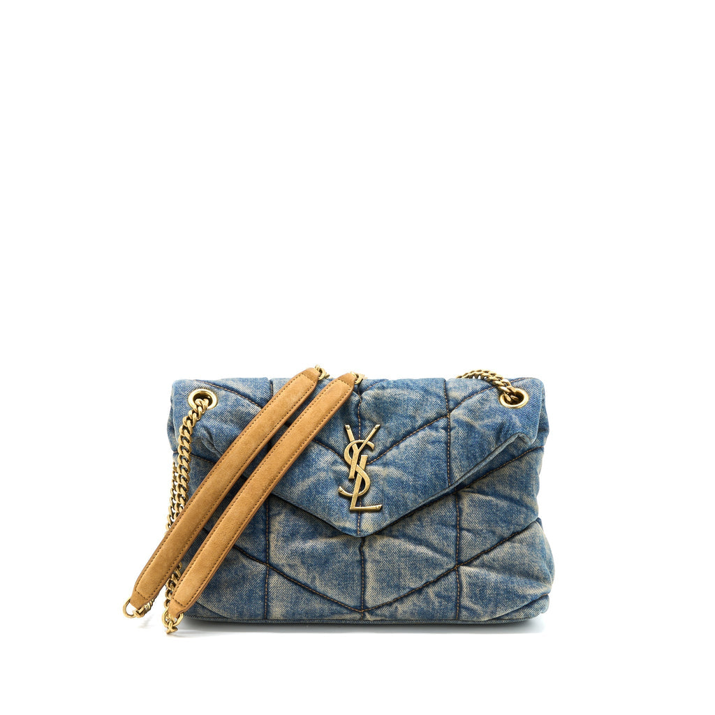 saint-laurent-small-puffer-chain-bag-denim-suede-blue-ruthenium-ghw-copy