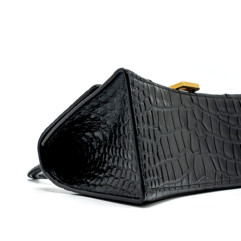 balenciaga-small-hourglass-bag-croc-embossed-leather-black-ghw