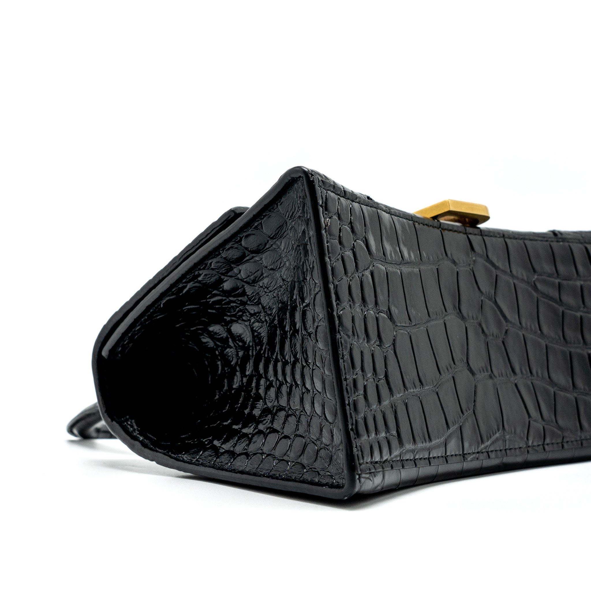 balenciaga-small-hourglass-bag-croc-embossed-leather-black-ghw